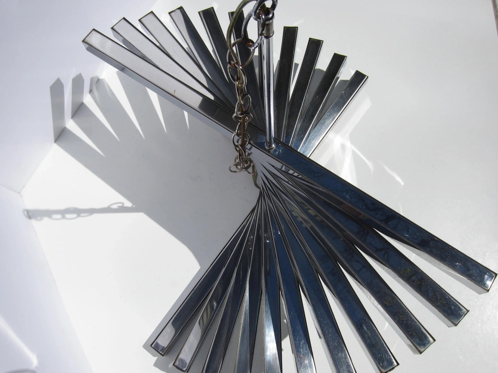 1970s Gaetano Sciolari Chrome Spiral 10 Light Chandelier - 6