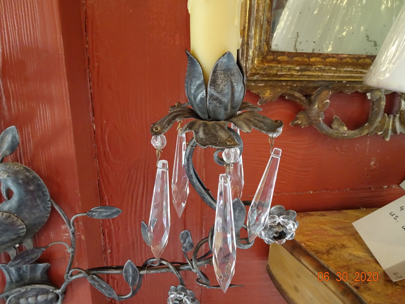 Italian Iron and Crystal Sconces - a Pair - 10