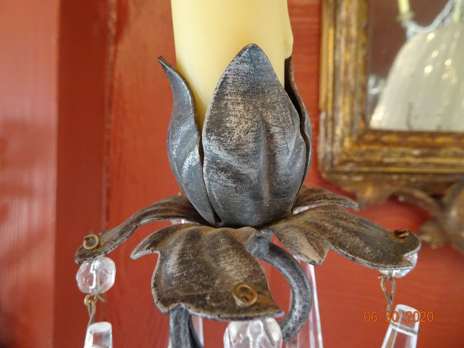 Italian Iron and Crystal Sconces - a Pair - 11