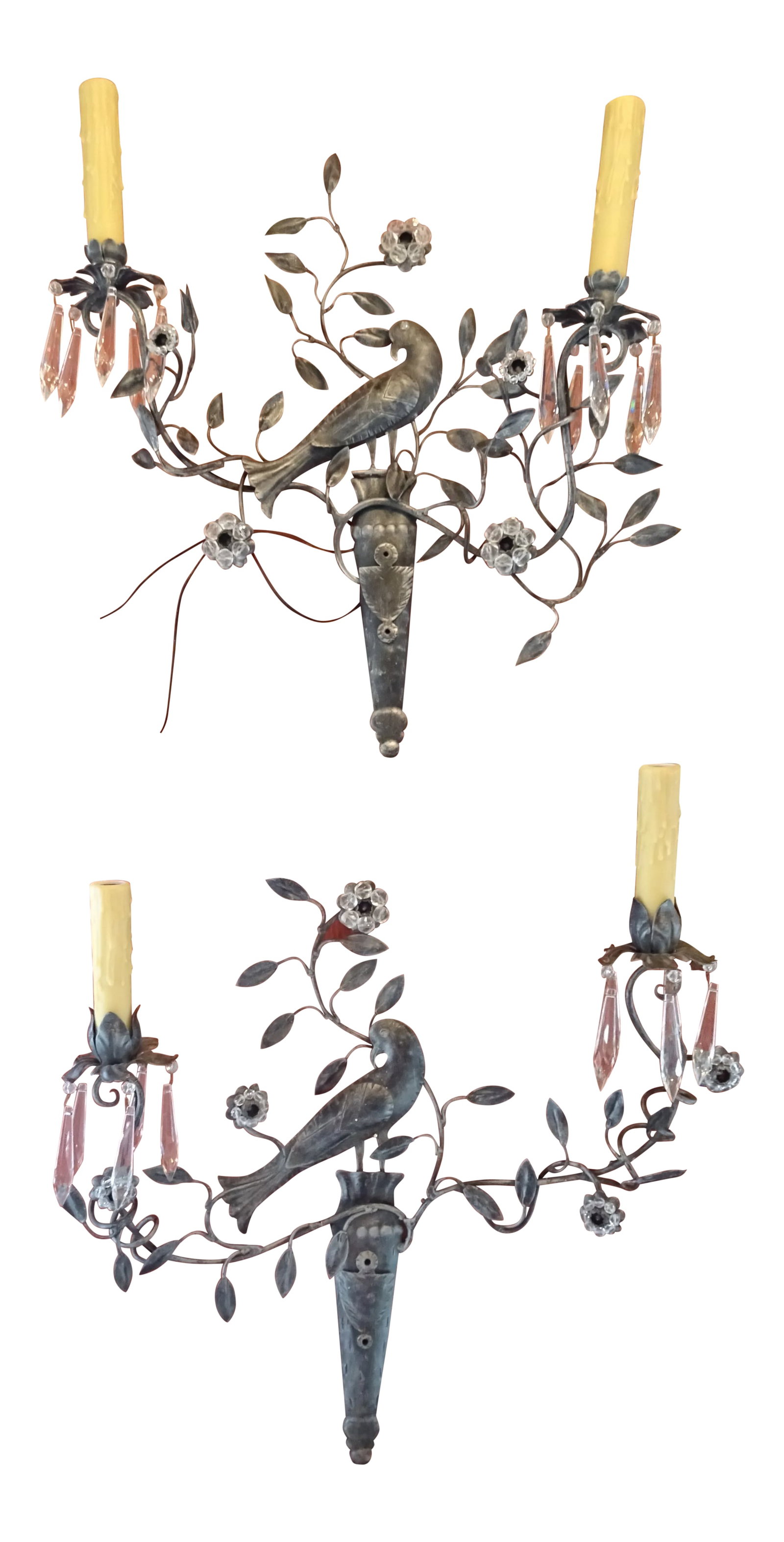 Italian Iron and Crystal Sconces - a Pair (1 of 13)