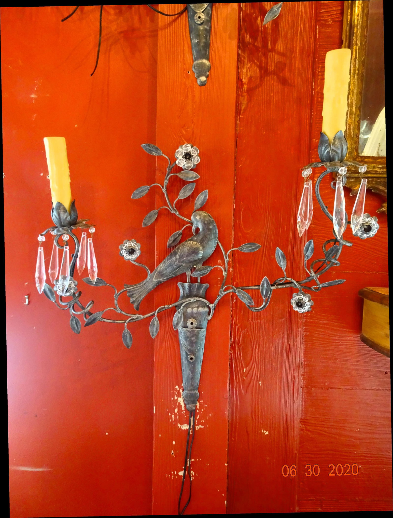 Italian Iron and Crystal Sconces - a Pair - 2