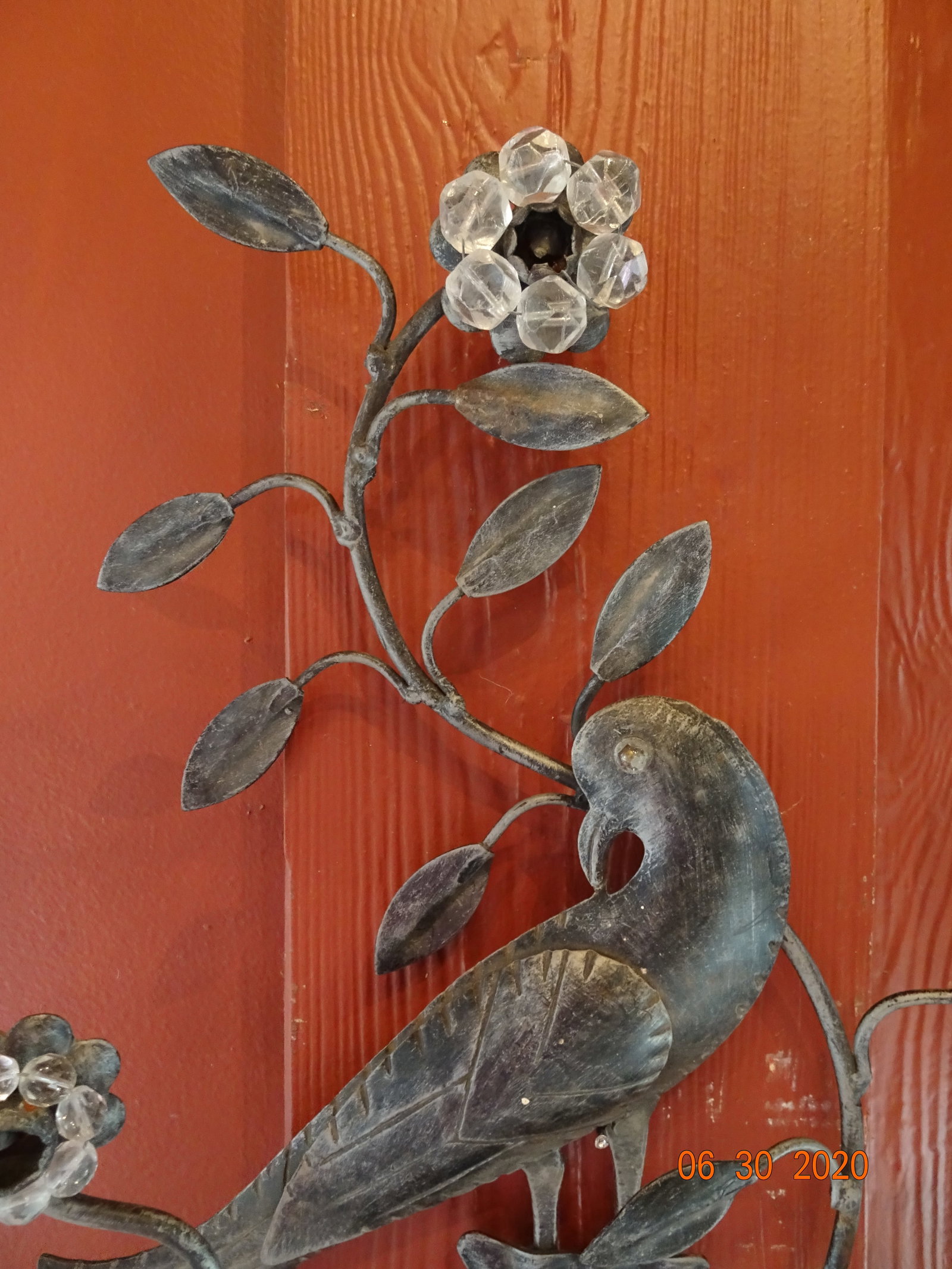 Italian Iron and Crystal Sconces - a Pair - 4