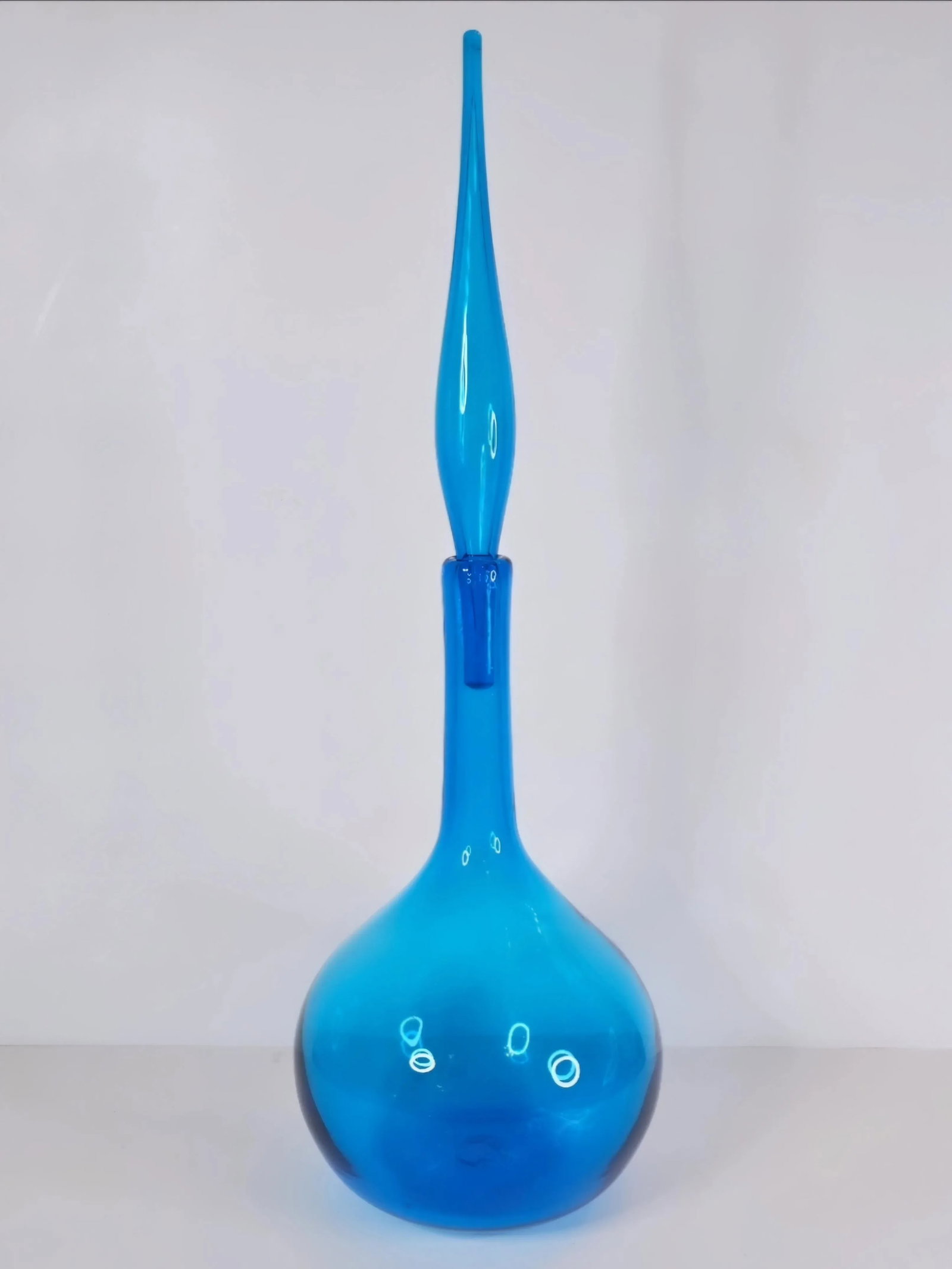 Blue Glass Decanter by Wayne Husted for Blenko, 1950s - 2