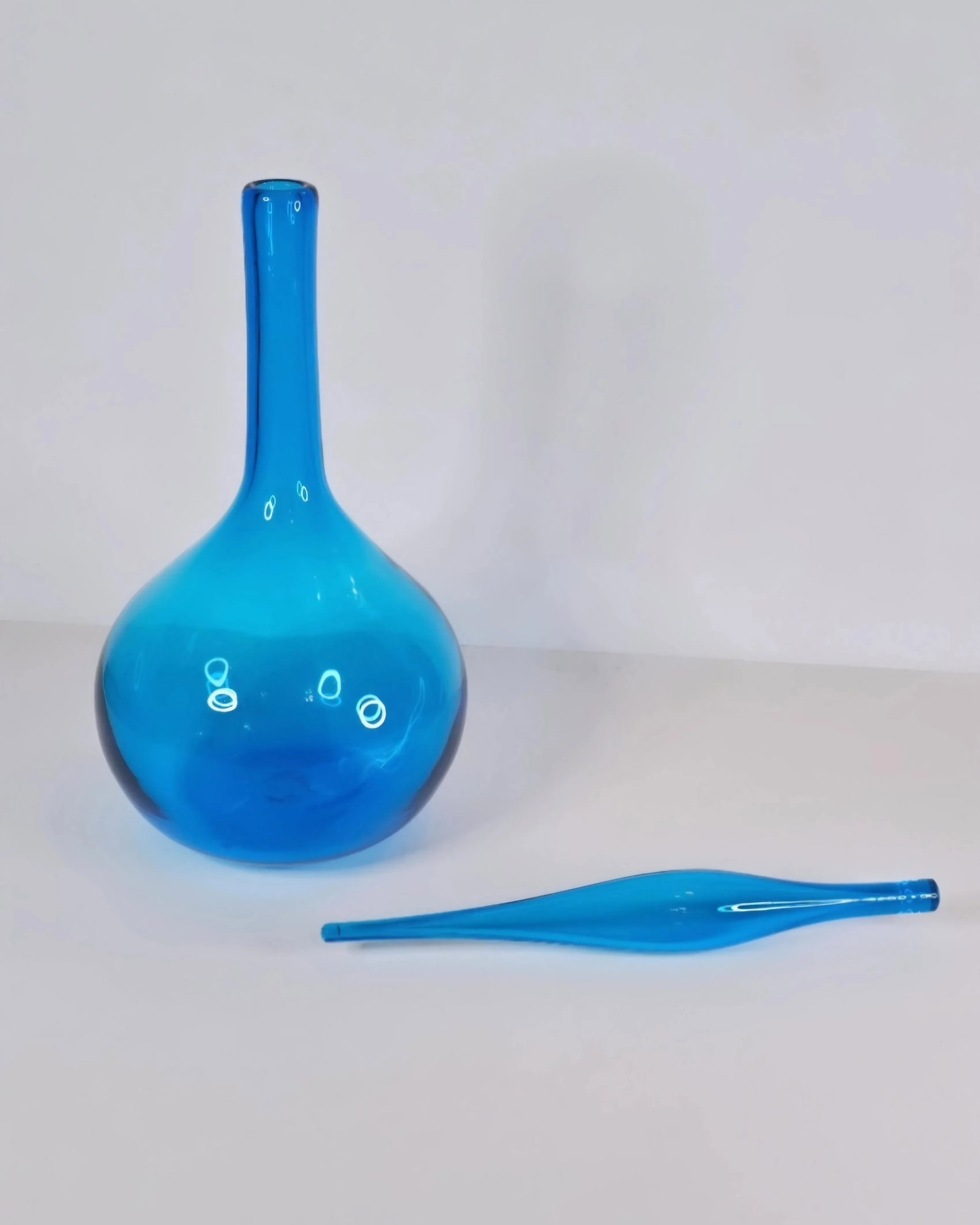 Blue Glass Decanter by Wayne Husted for Blenko, 1950s - 3