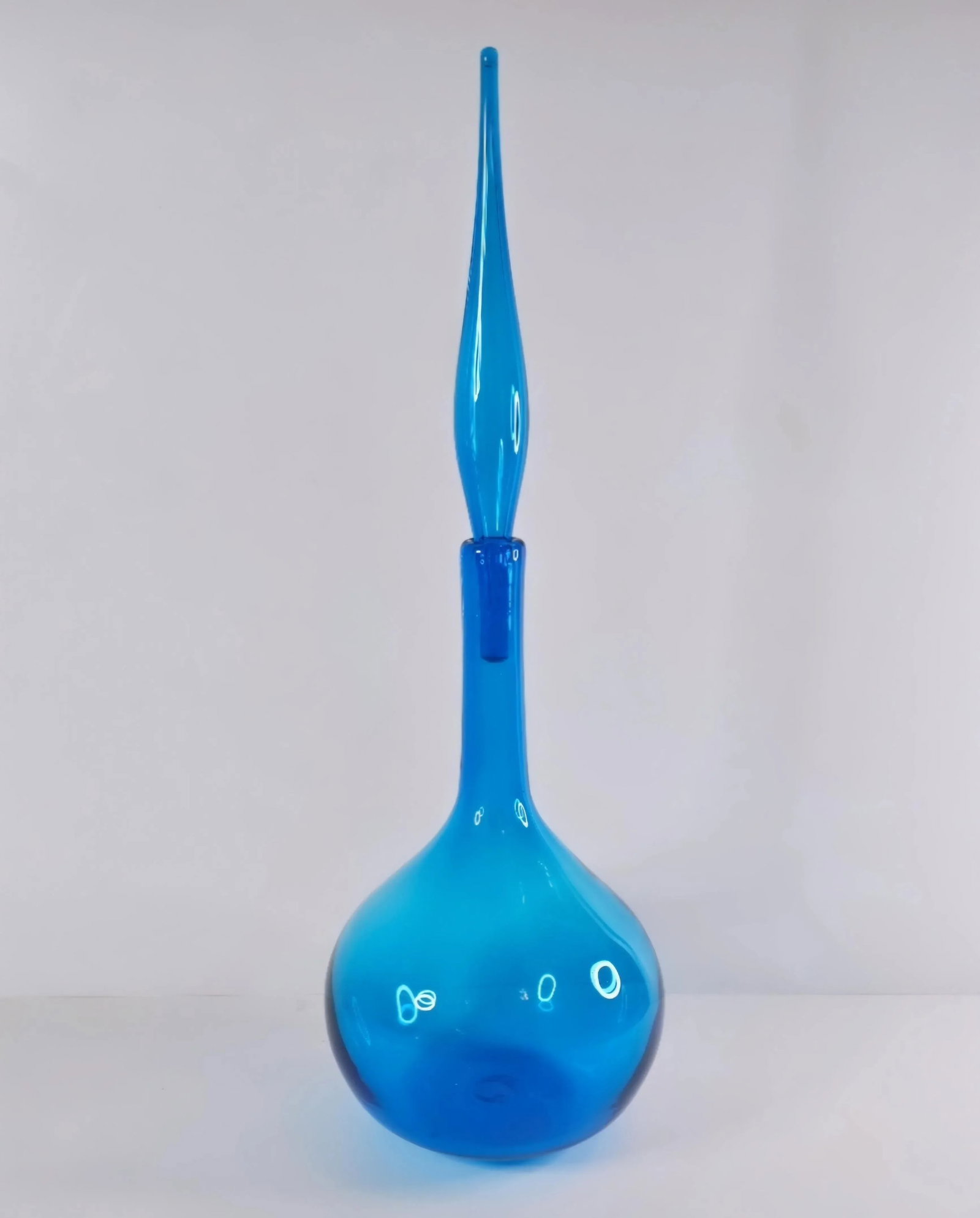 Blue Glass Decanter by Wayne Husted for Blenko, 1950s - 4