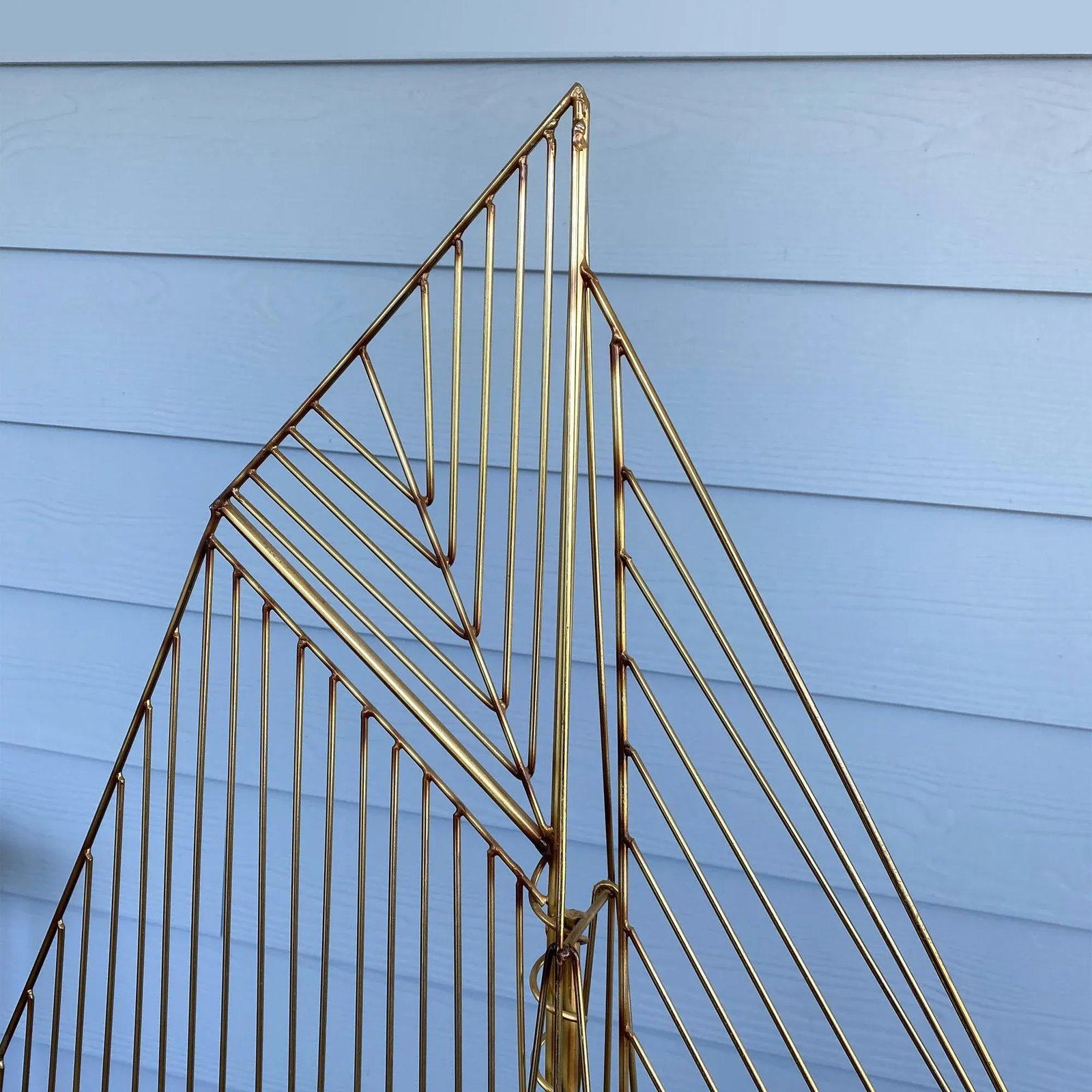1982 Curtis Jere Free Standing Metal Wire Sailboat Ship Sculpture - 2