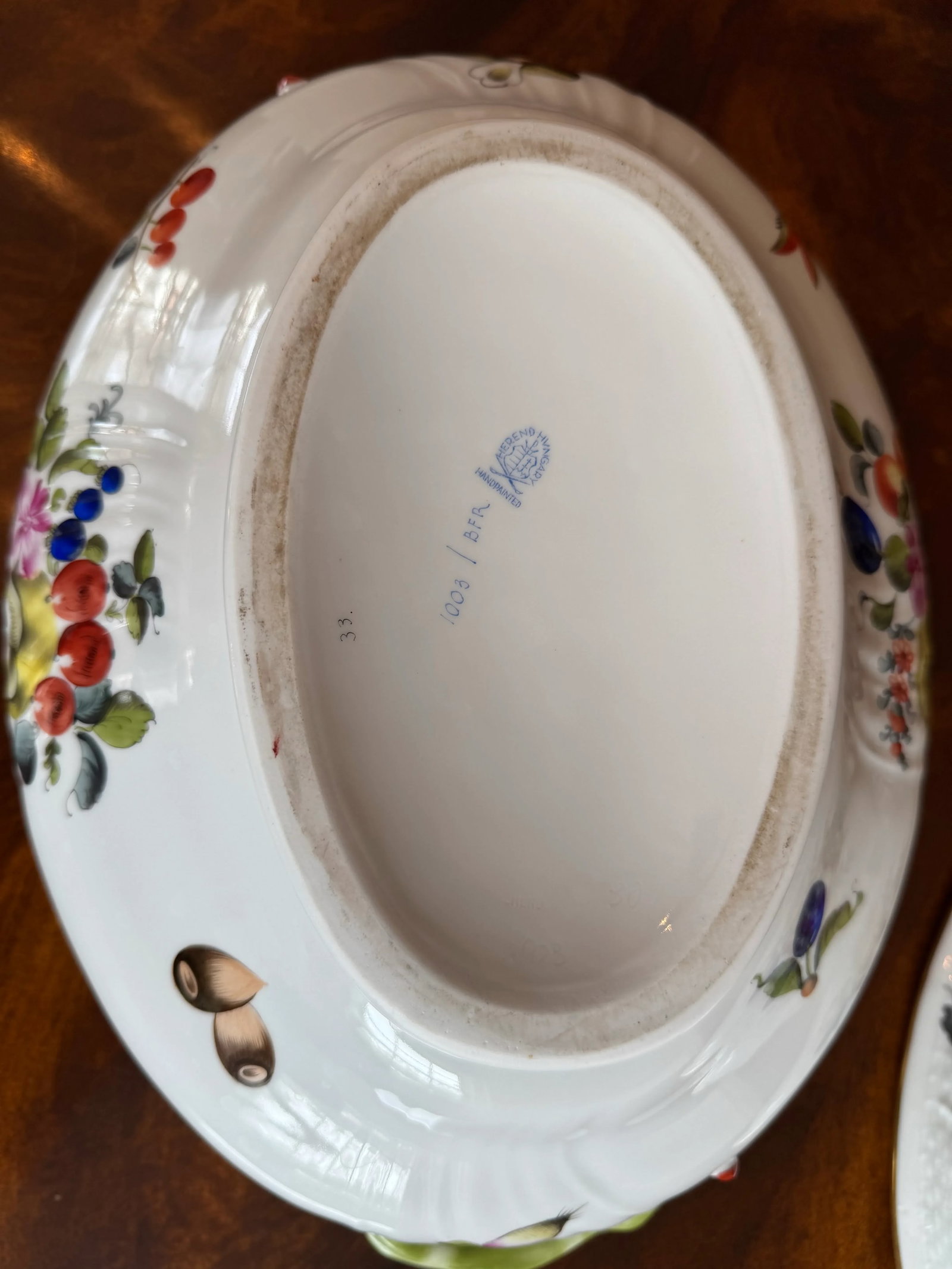 Vintage Herend Hand Painted Fruits and Flowers Soup Tureen, Lemons - 11