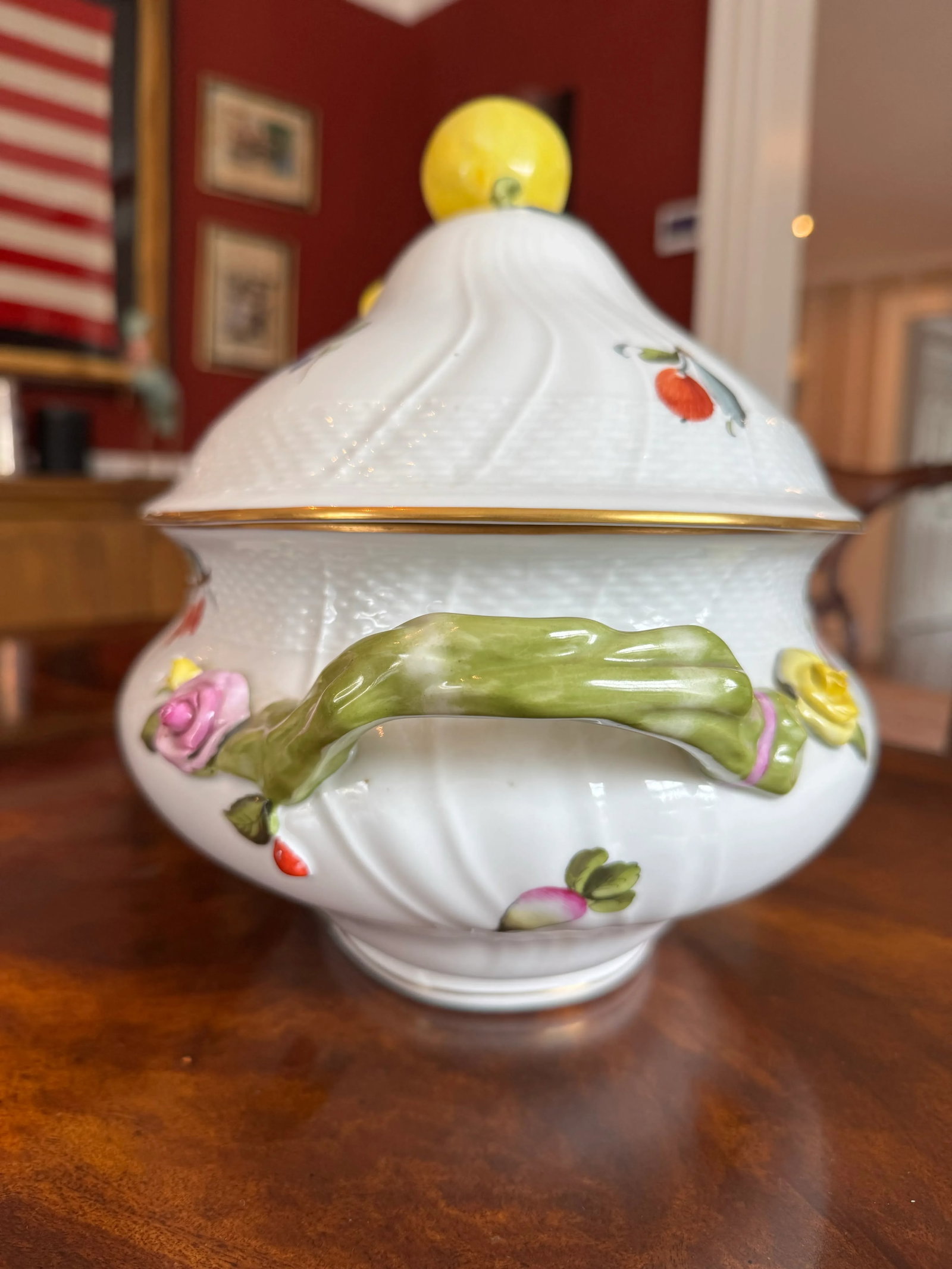 Vintage Herend Hand Painted Fruits and Flowers Soup Tureen, Lemons - 4