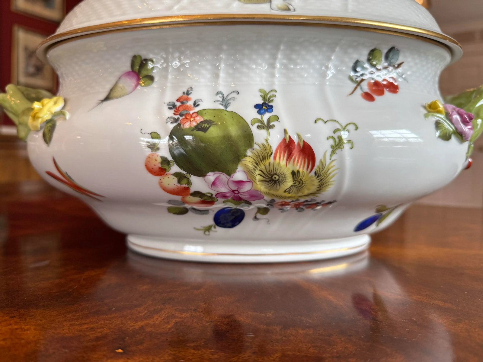 Vintage Herend Hand Painted Fruits and Flowers Soup Tureen, Lemons - 5