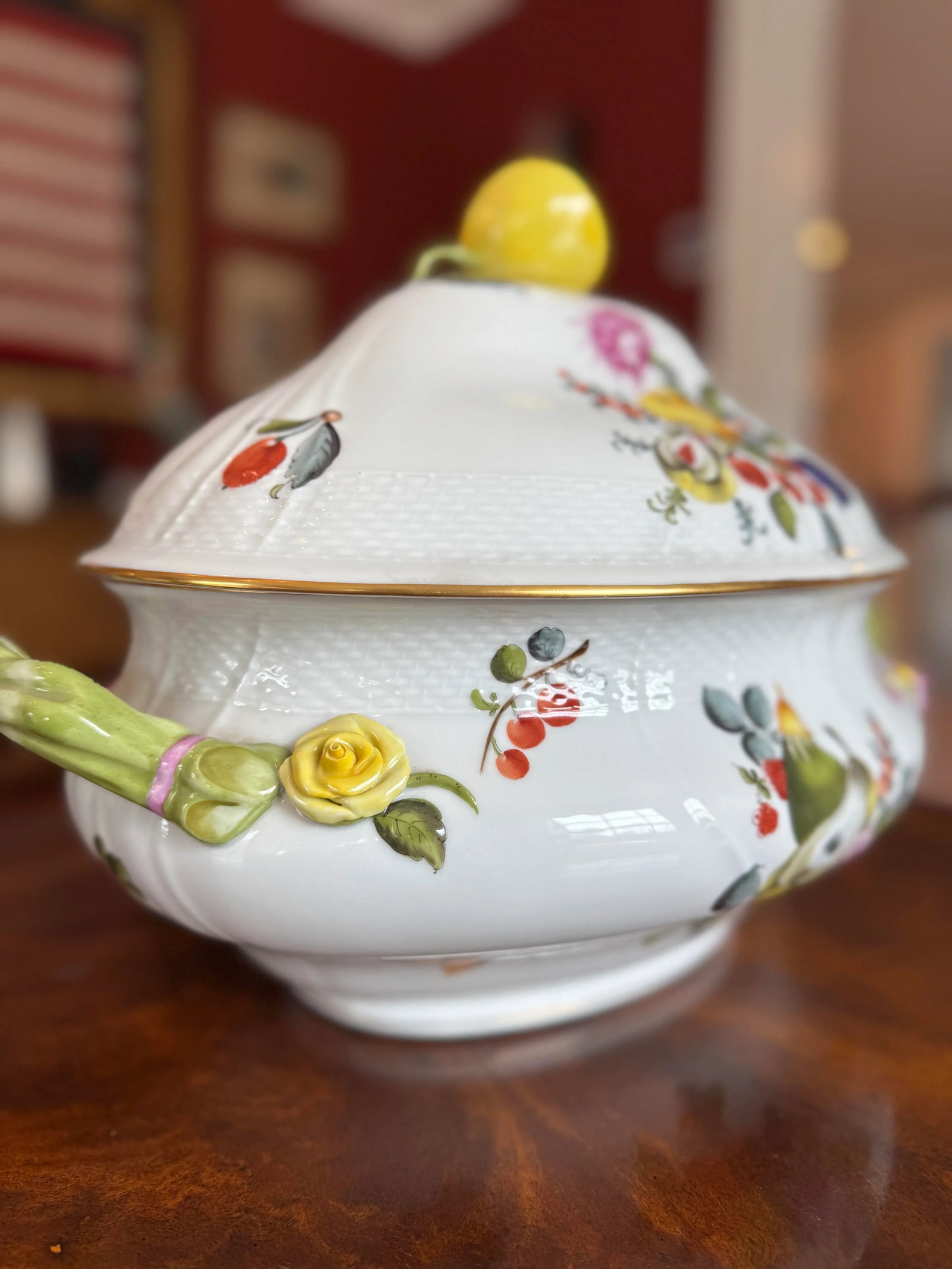 Vintage Herend Hand Painted Fruits and Flowers Soup Tureen, Lemons - 7