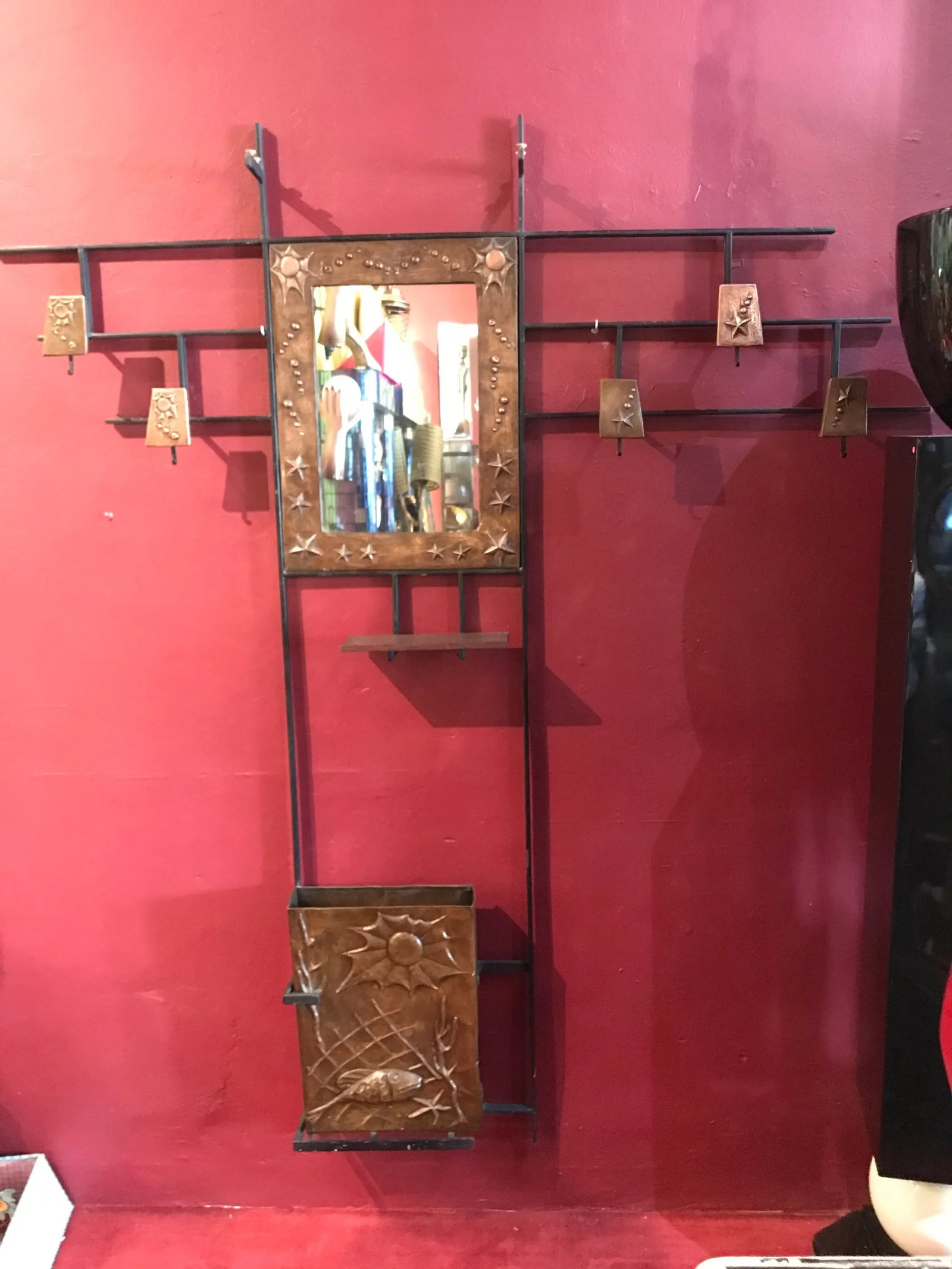 1950s Hall Tree Coat Hat Rack Brutalist Mid Century - 3