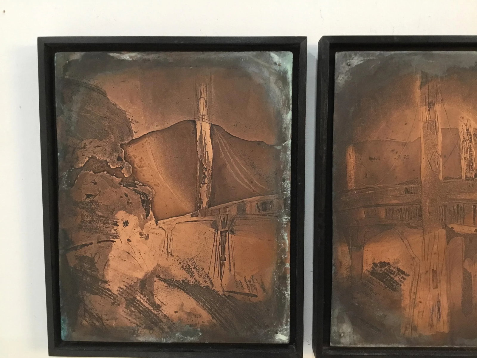 "Golden Gate Bridge " Triptych Custom Framed Vintage Printing Plates - 5