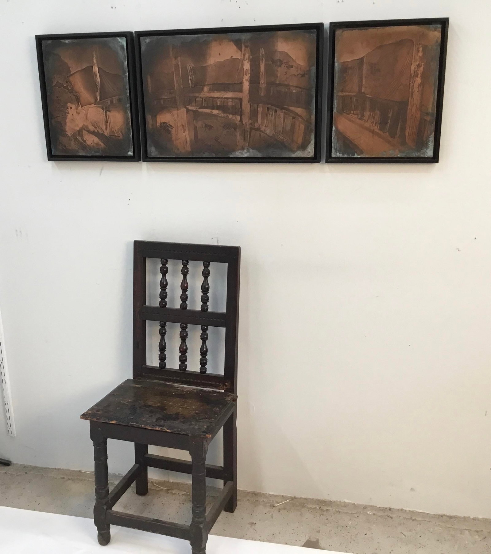 "Golden Gate Bridge " Triptych Custom Framed Vintage Printing Plates - 9