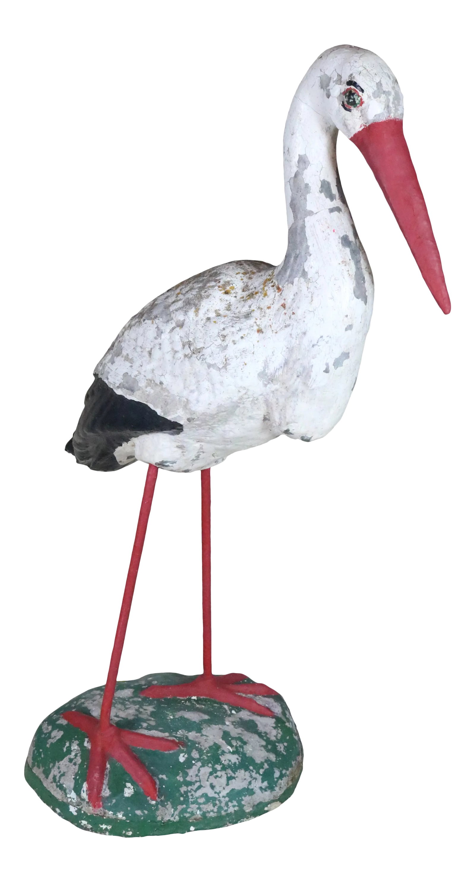 Large French Mid 20th Century Garden Stork