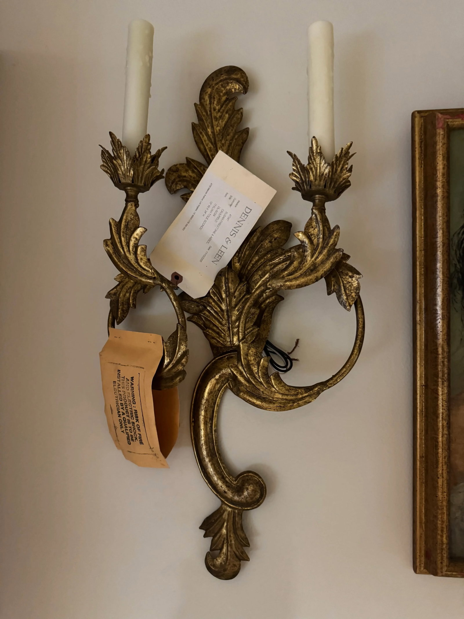 Pair Dennis and Leen Italian Tole Sconces - 6
