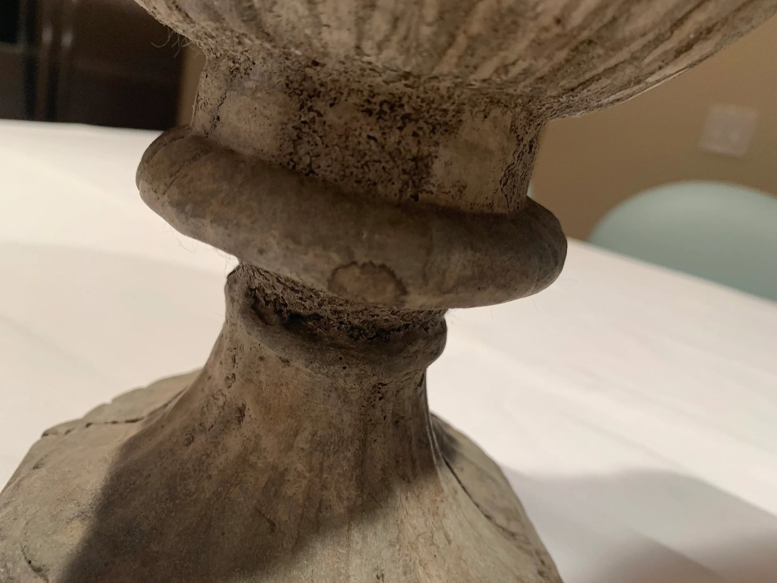 Antique Cast Stone Garden Urns - a Pair - 12