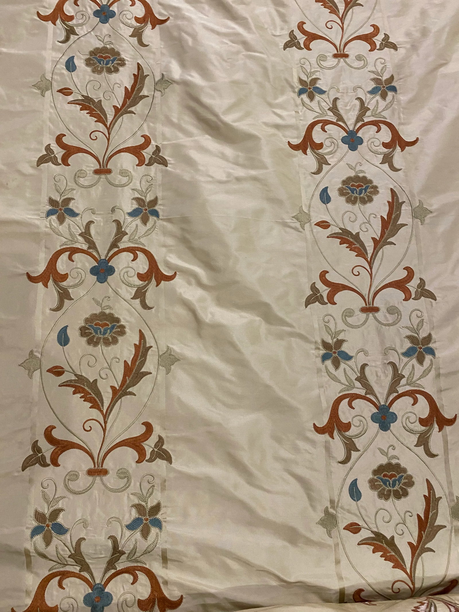 Cowtan & Tout's "Elizabethan Stripe" Silk Embroidered Fabric - 13 Yard - 7