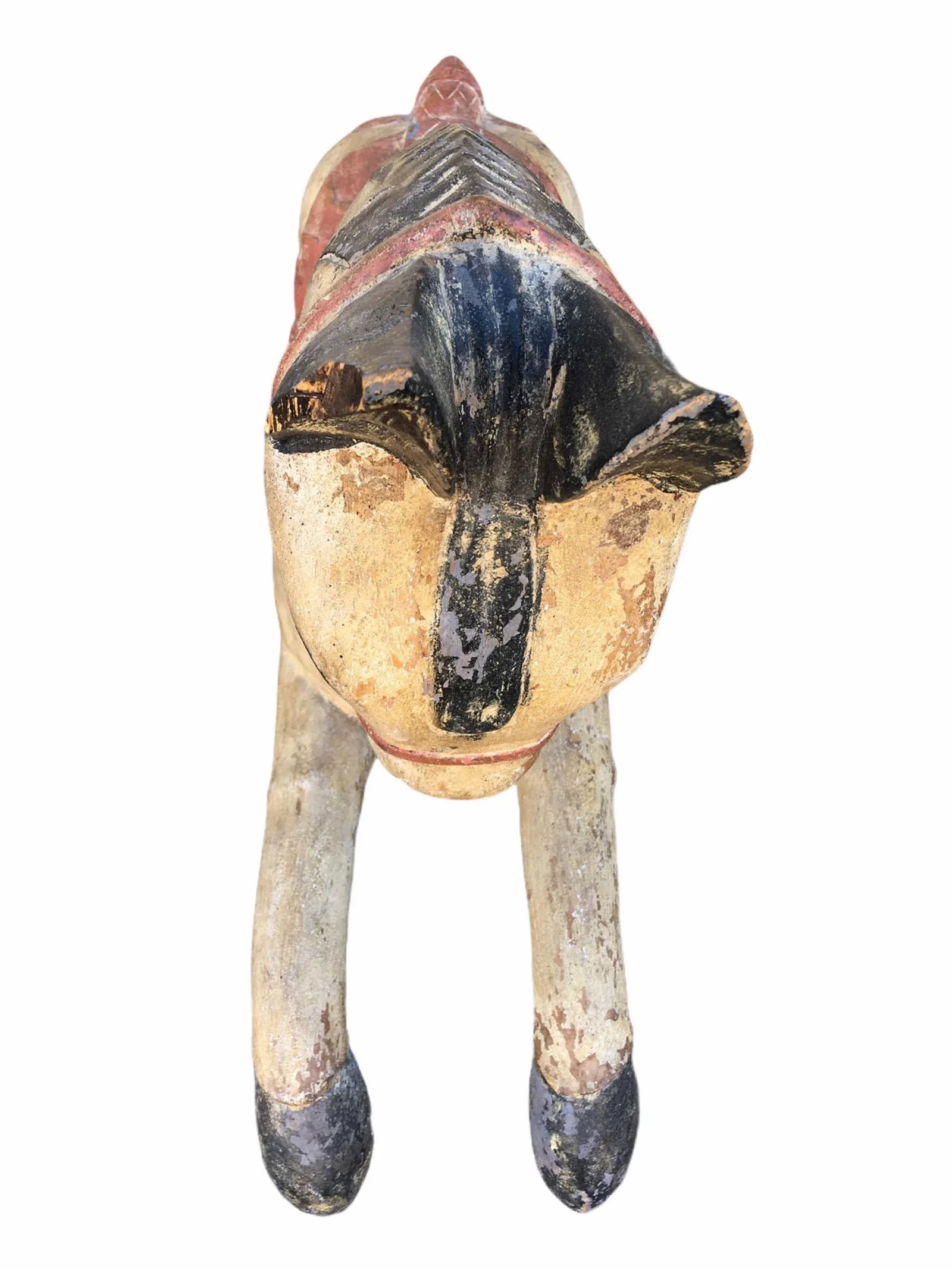 Antique Indian / Rajasthani Hand Carved Wooden Horse - 6
