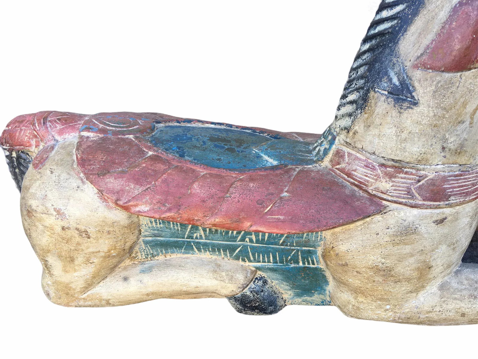Antique Indian / Rajasthani Hand Carved Wooden Horse - 8