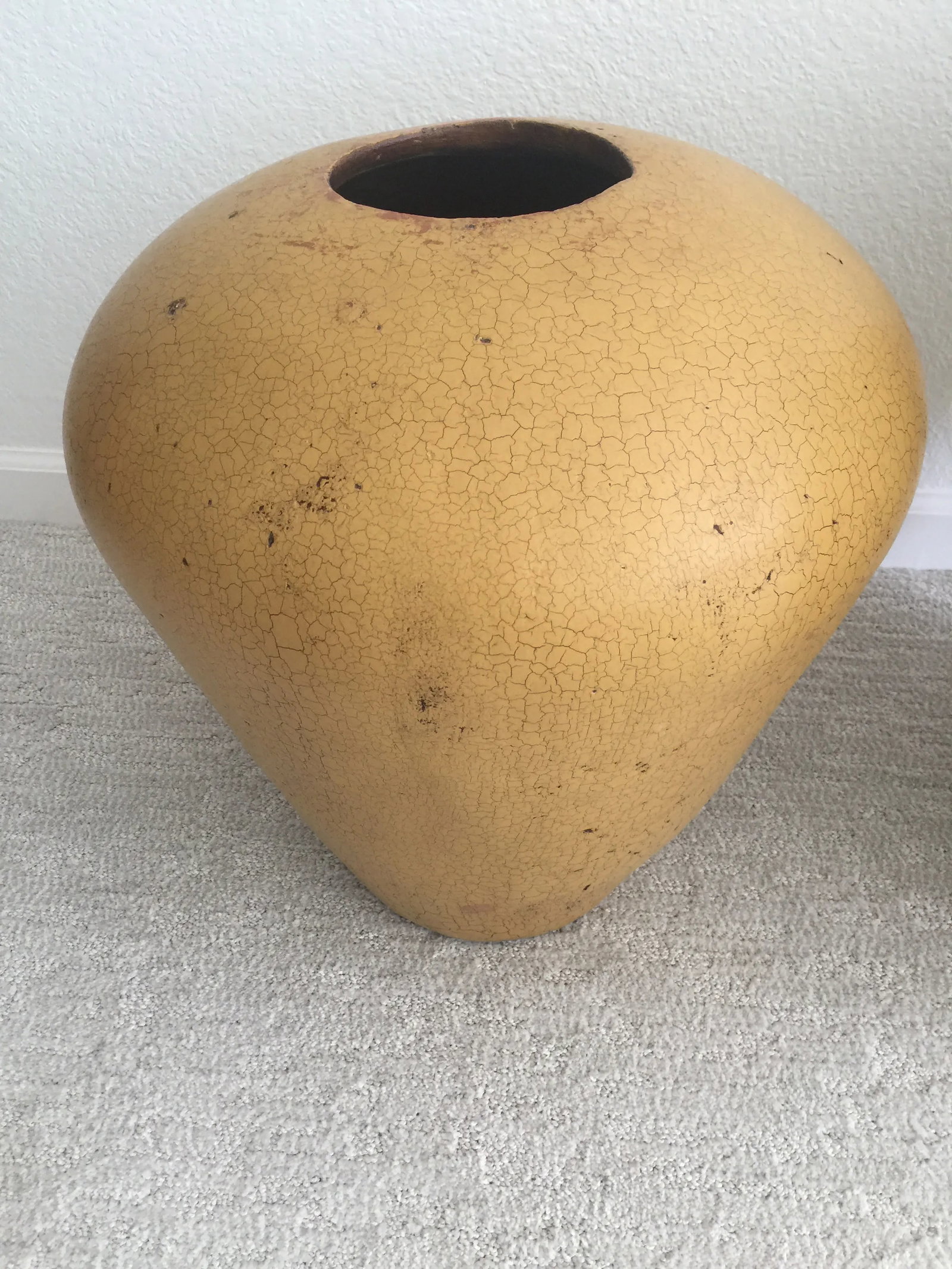 1970s Large Mustard Yellow Floor Vases - Pair - 4