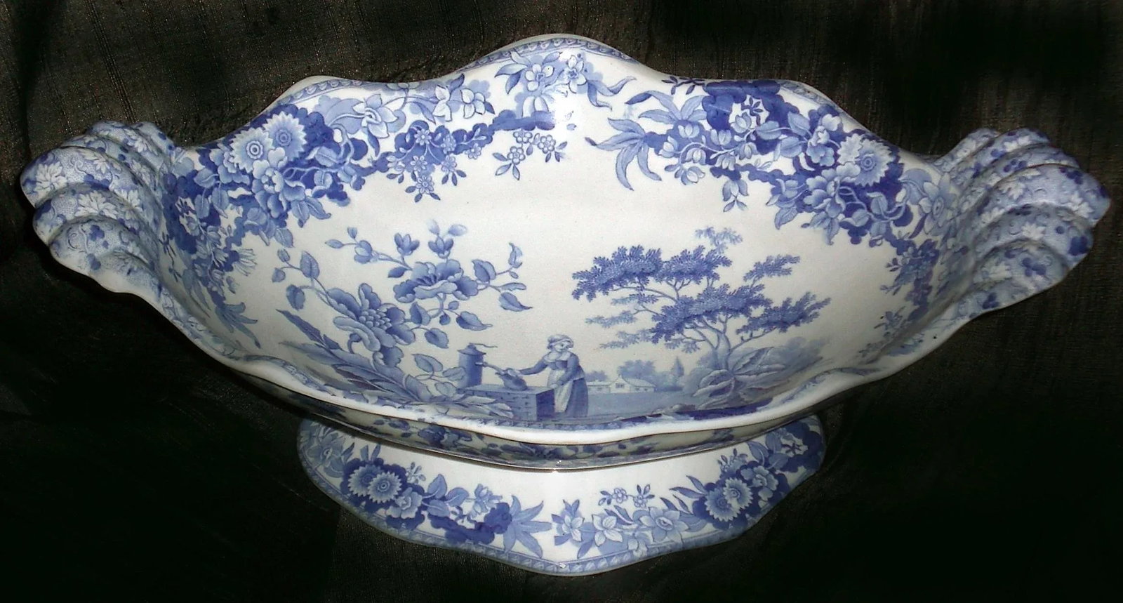 Spode Blue and White Footed Dessert Compote - 4