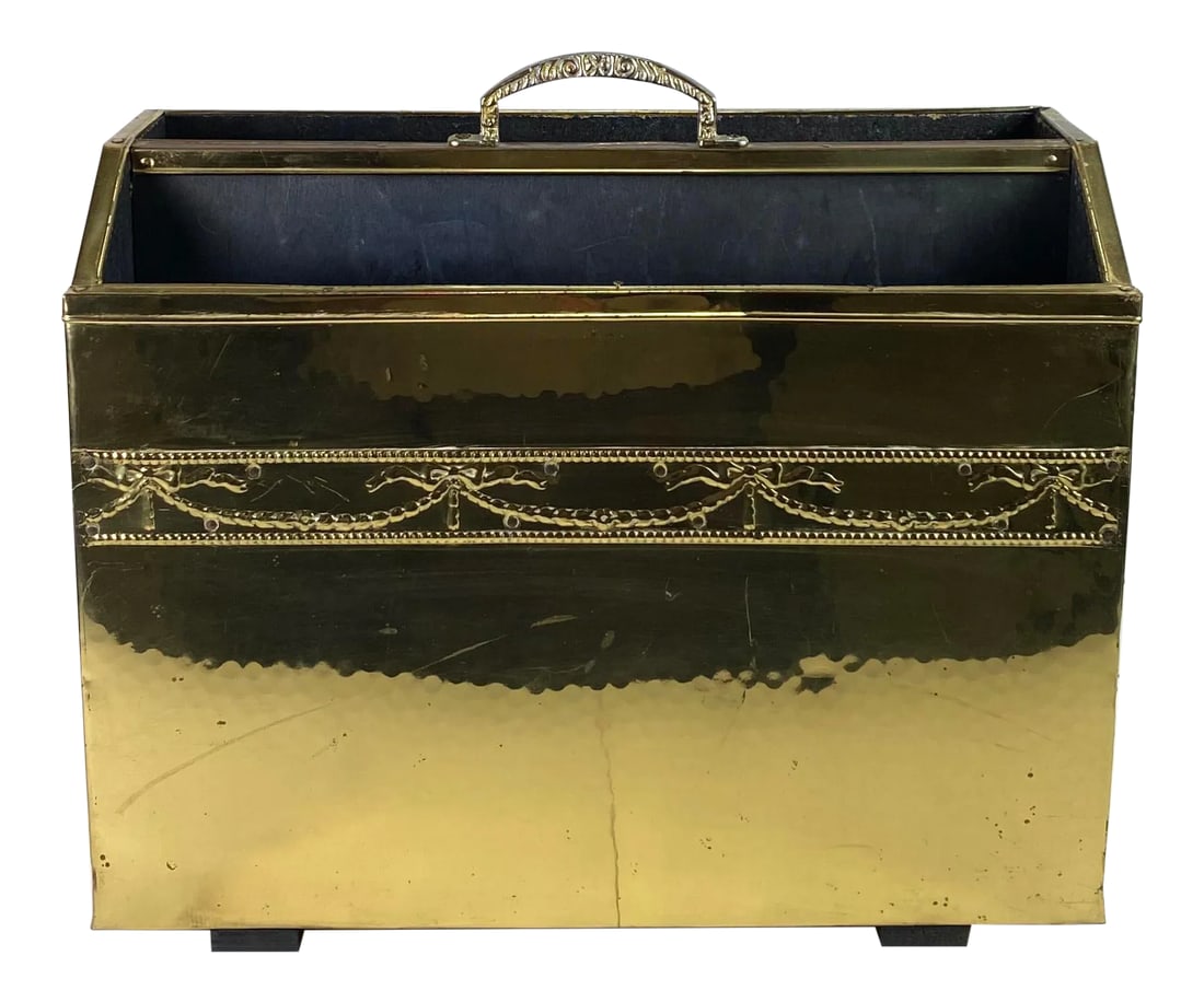 Vintage Brass Clad Magazine Rack (1 of 10)