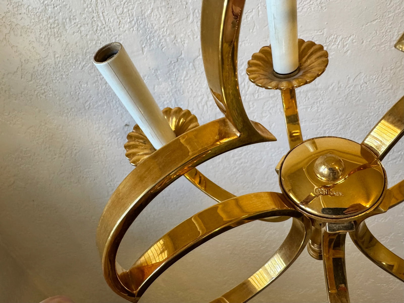 Mid-Century Brass Fleur-De-Lis Chandelier - 2
