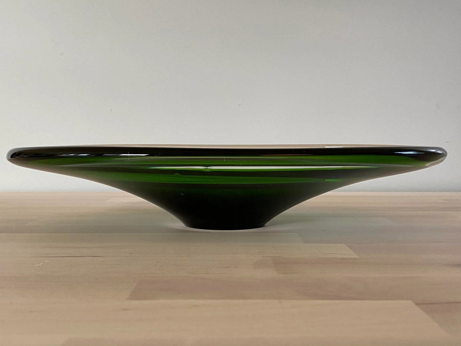 Early 1950s Oval Green Glass Sommerso Console Bowl Attributed to Erickson Glass - 6