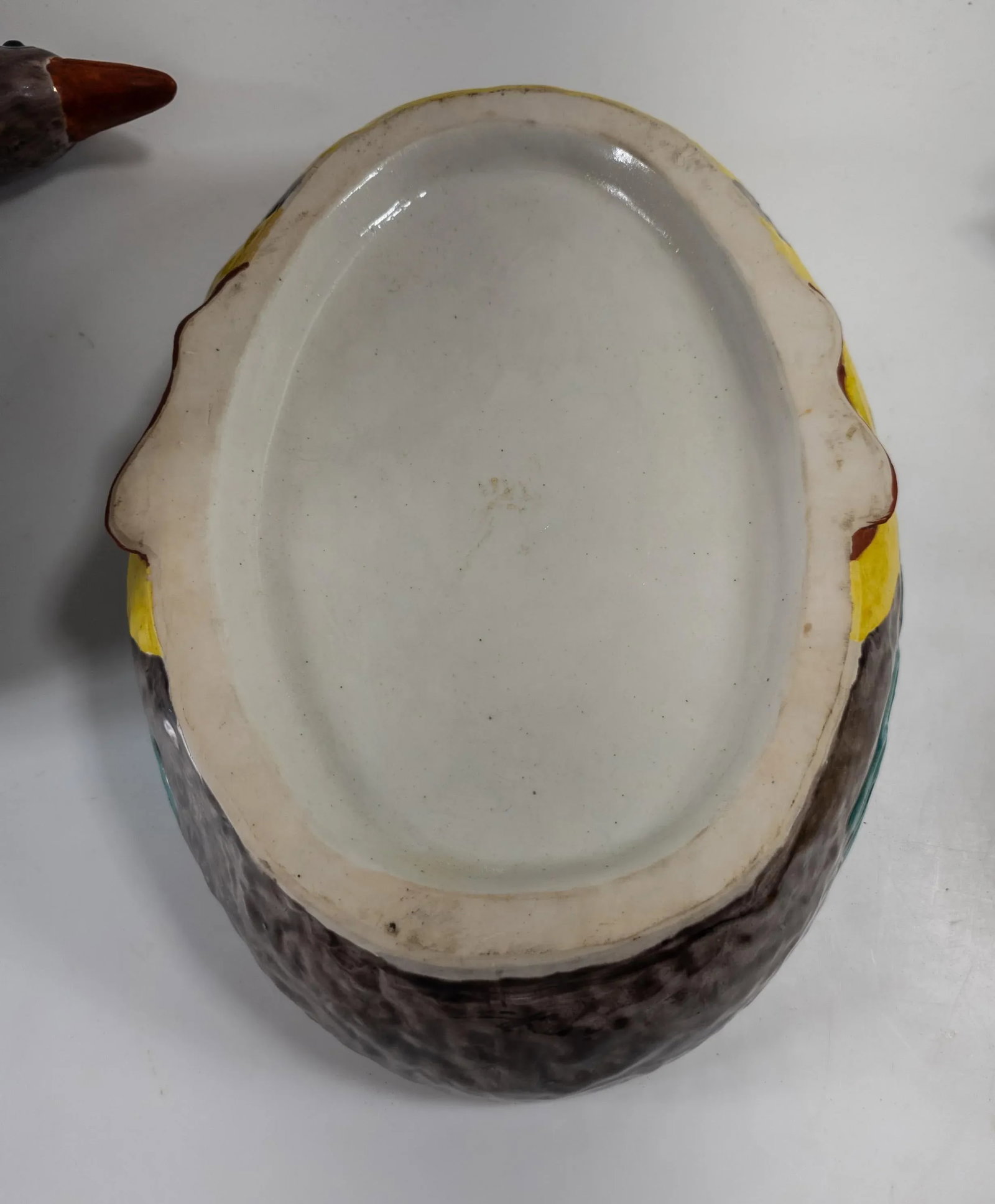 Late 20th Century Chinese Export Style Polychrome Ceramic Duck or Swan Form Tureen - 9
