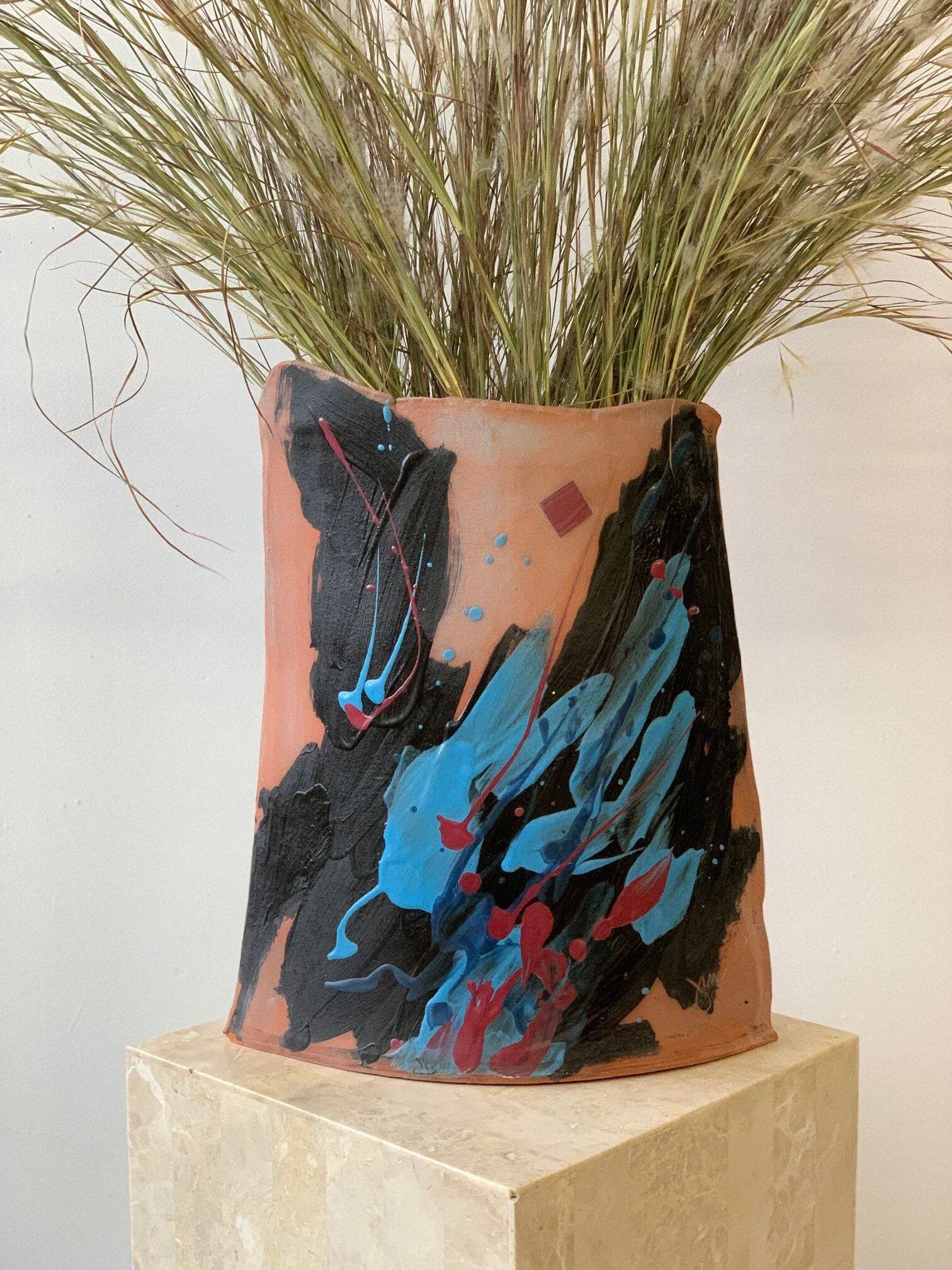 1990s Studio Pottery Terracotta Vase - 2