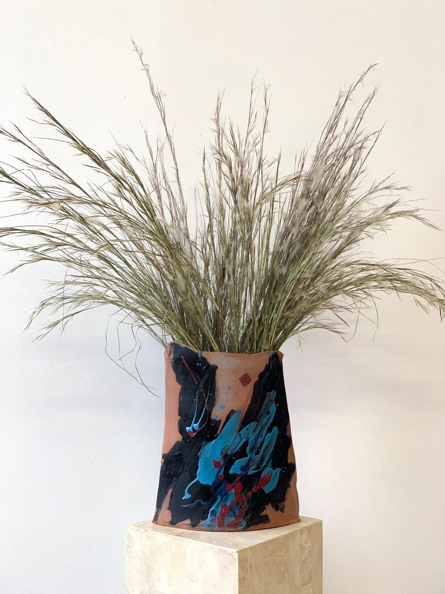 1990s Studio Pottery Terracotta Vase - 3