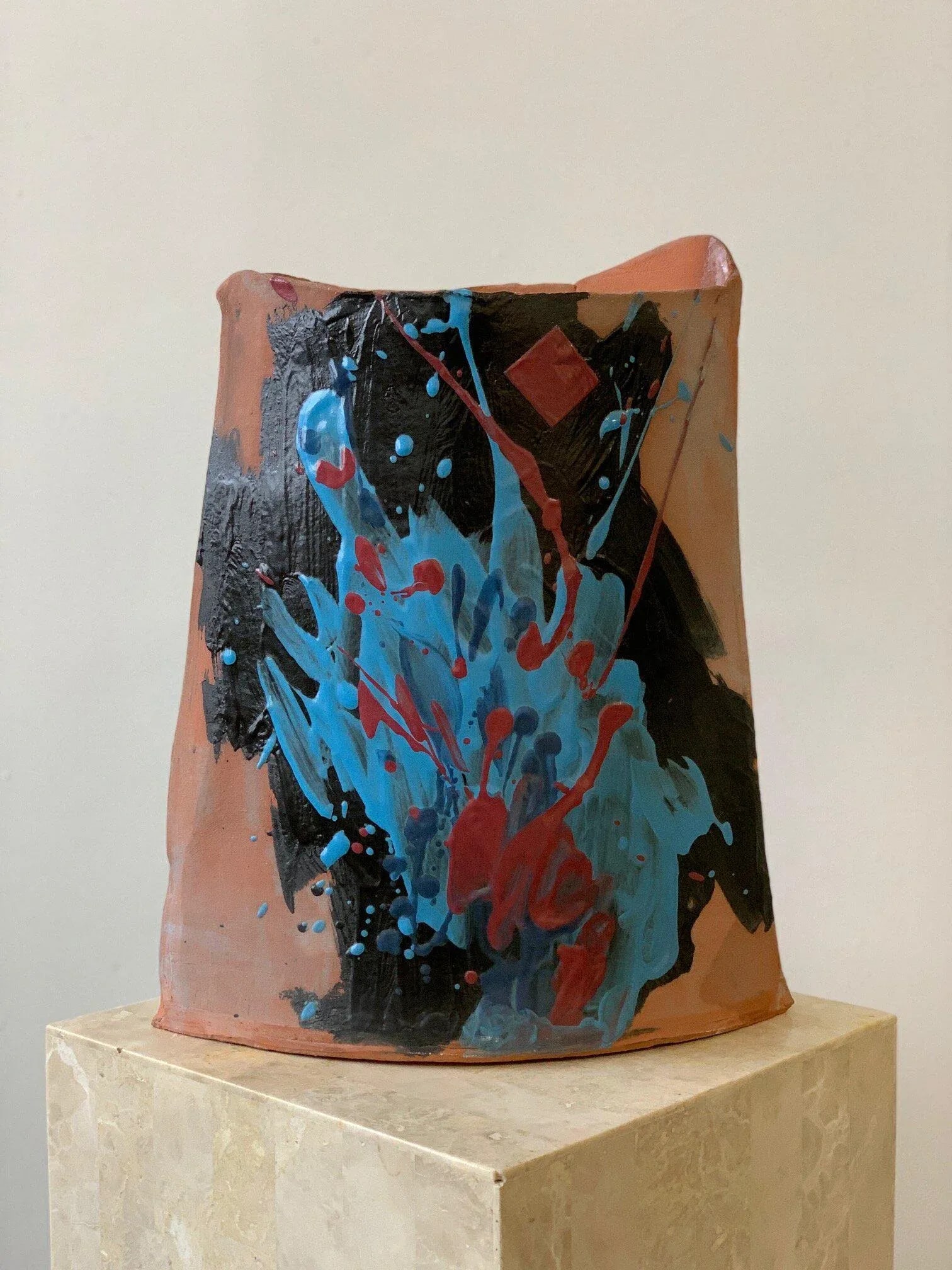 1990s Studio Pottery Terracotta Vase - 7