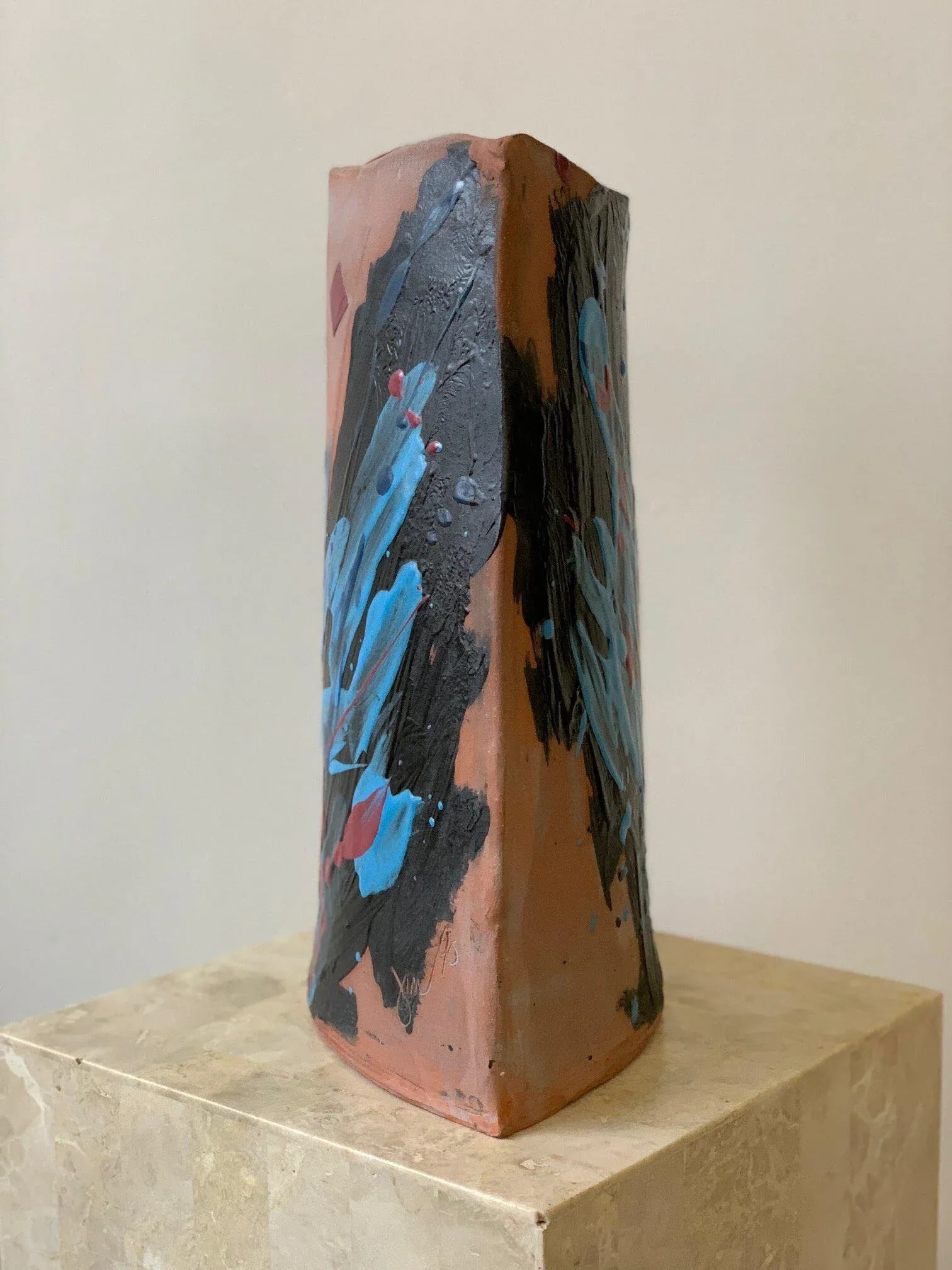 1990s Studio Pottery Terracotta Vase - 8