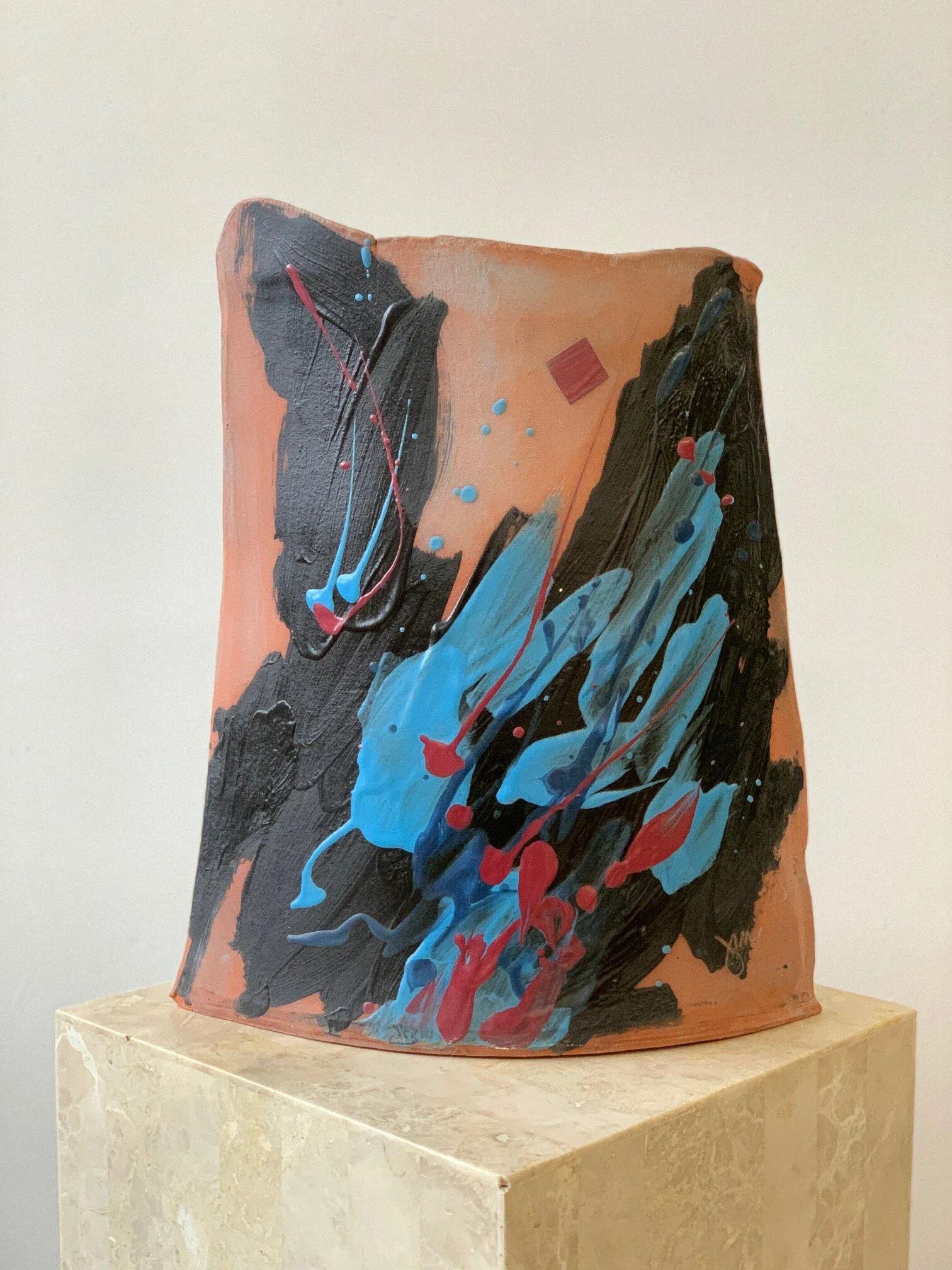 1990s Studio Pottery Terracotta Vase - 9