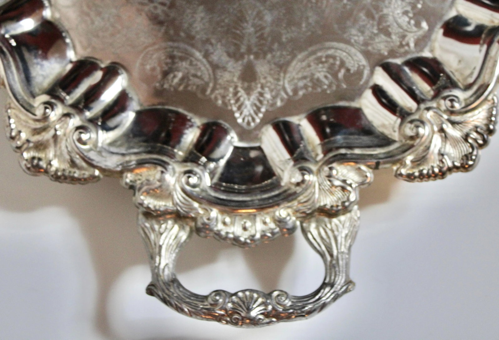 Mid 20th Century French Footed Silver Plate Serving Tray With Handles - 6