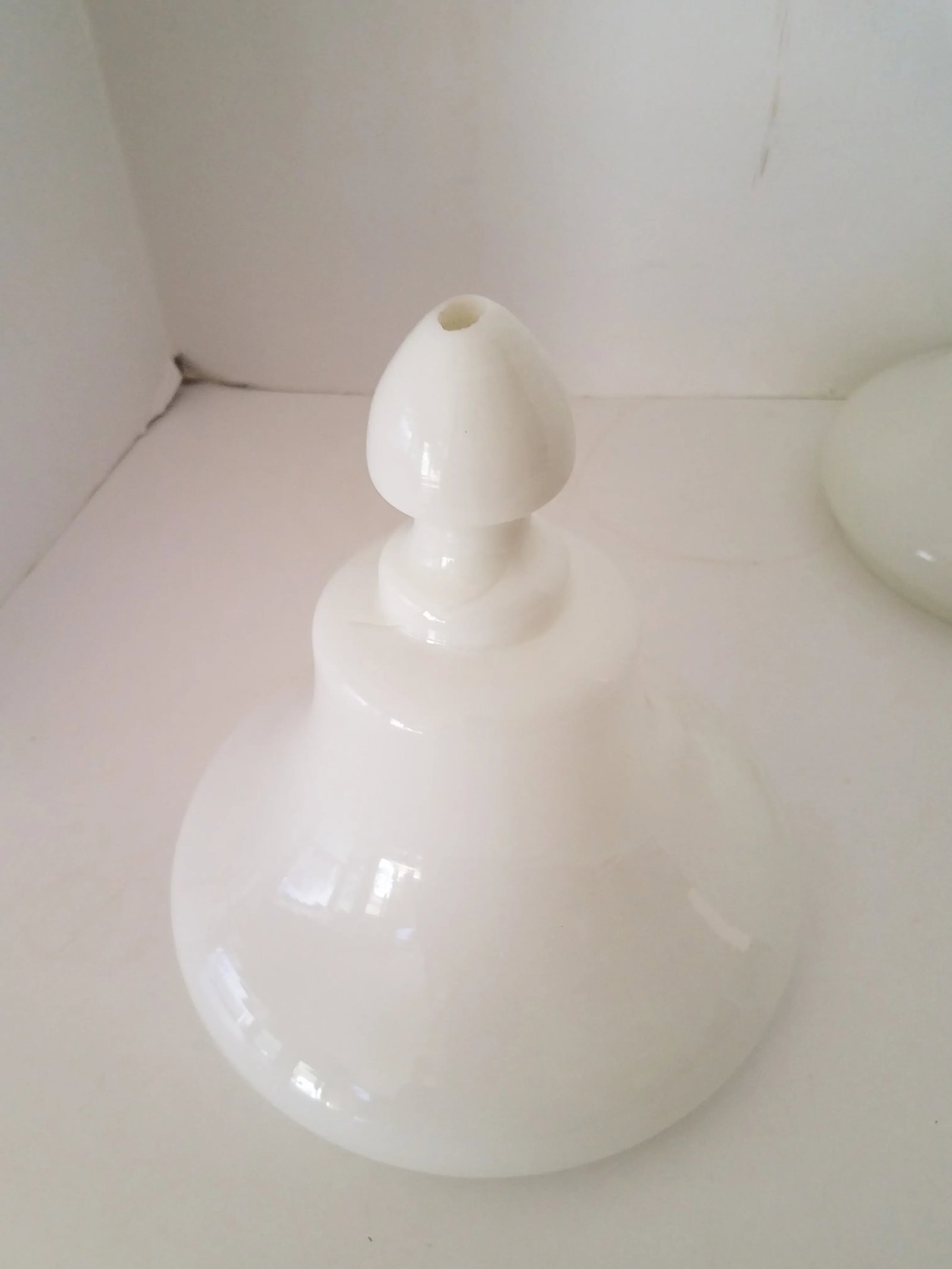 Vintage 1970s Milk Glass Finials - a Pair - 2