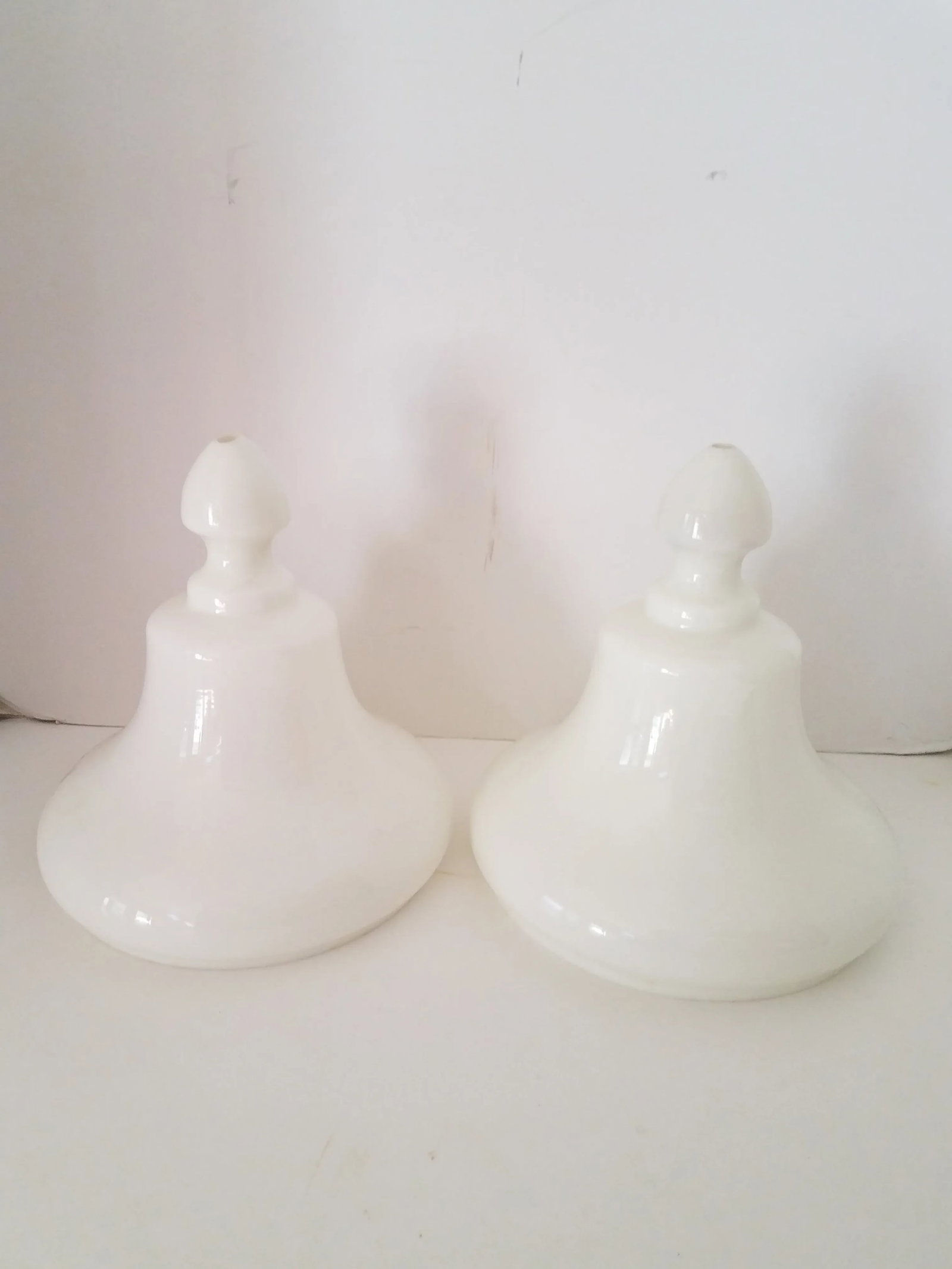 Vintage 1970s Milk Glass Finials - a Pair - 5
