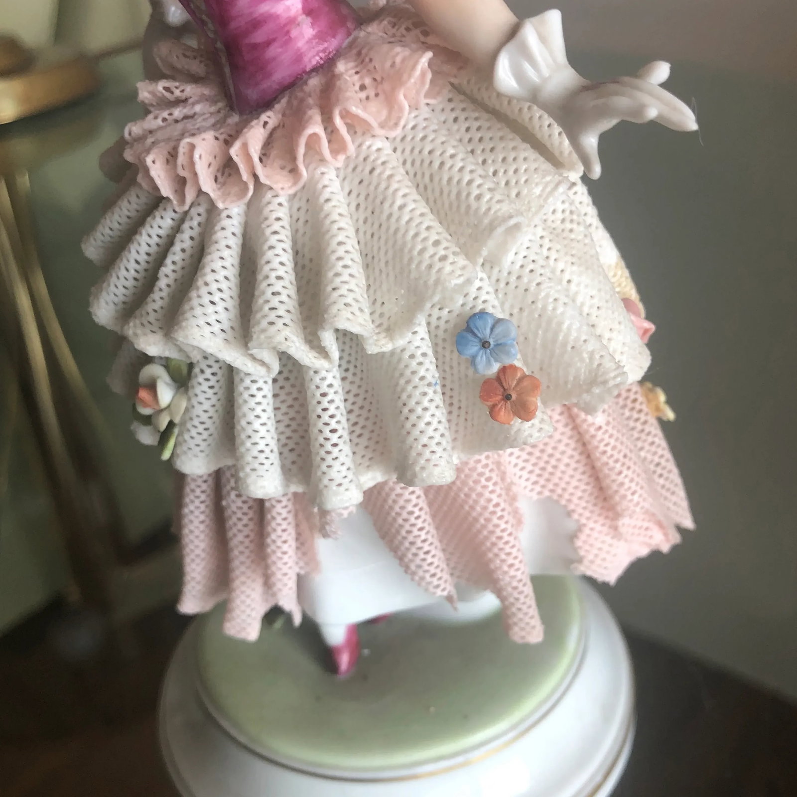Larger Figurines in Debutant Attire, Dresden Porcelain Including Lace - 5