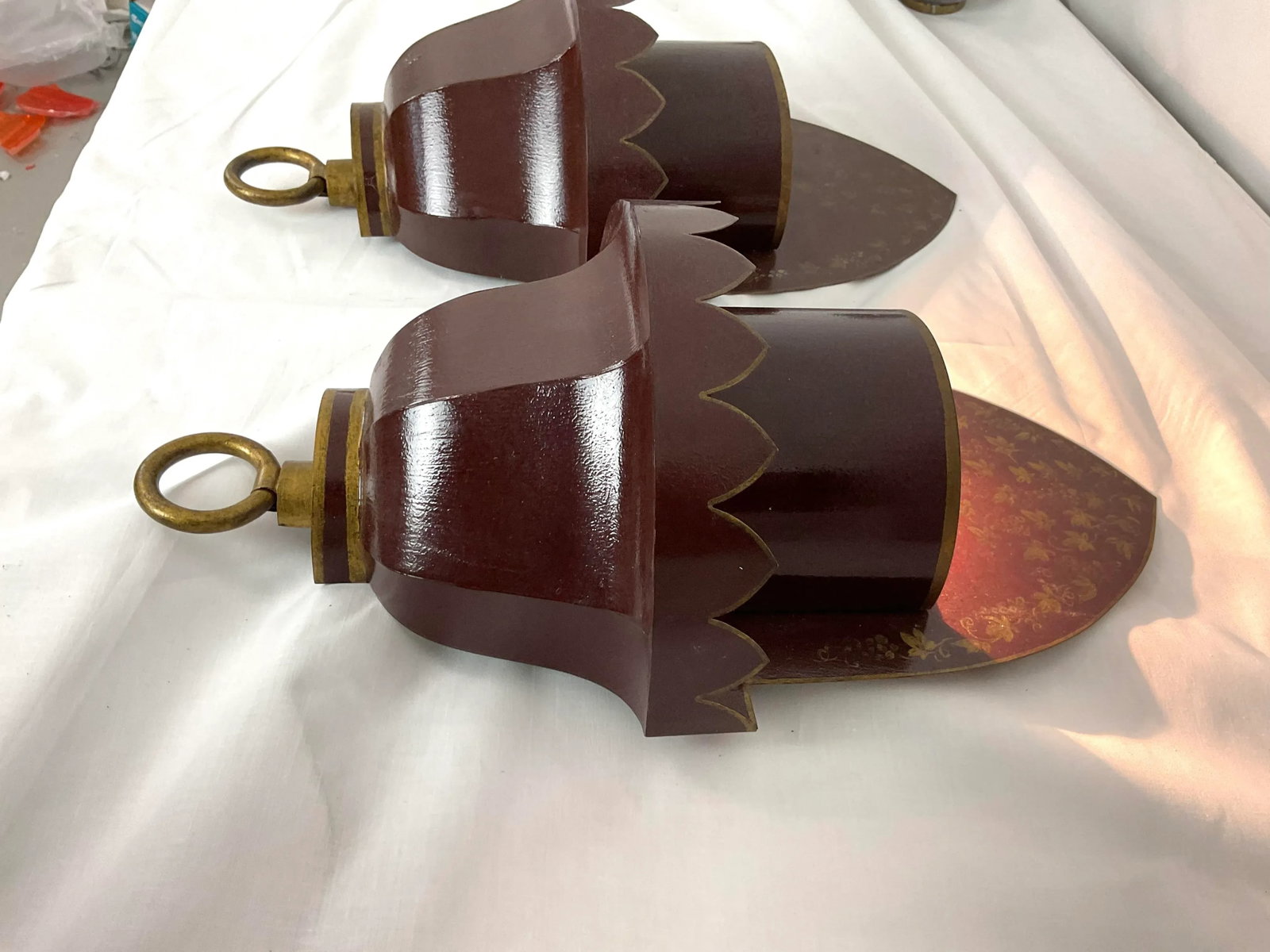 Vintage French Tole Wall Sconce Pair - 6