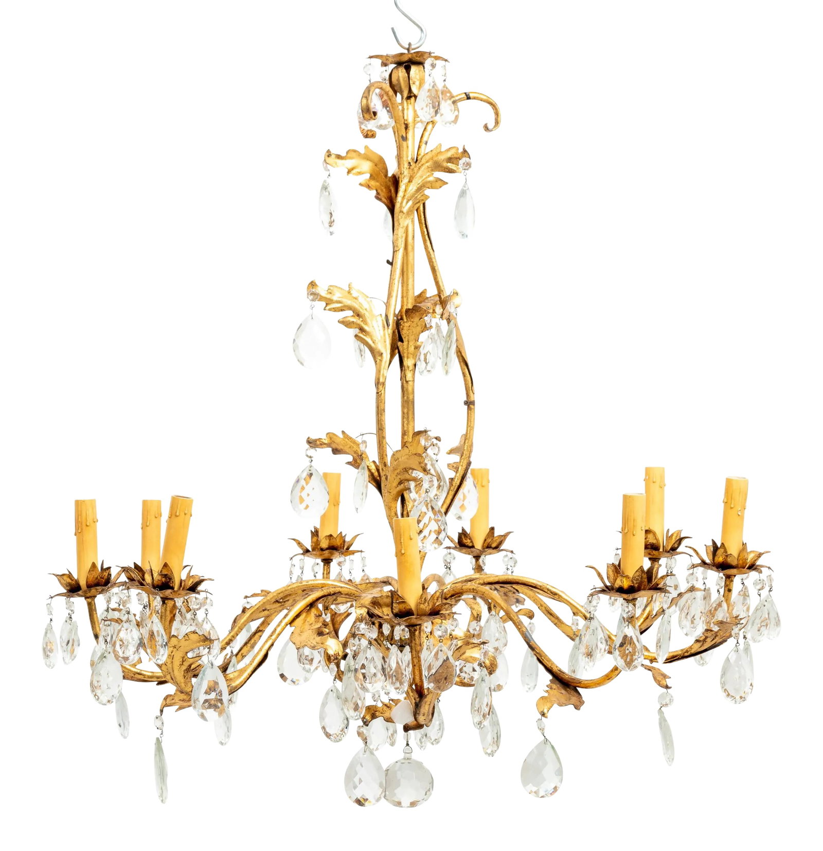 Mdi-Century Gilded 8 Stem Chandelier (1 of 11)