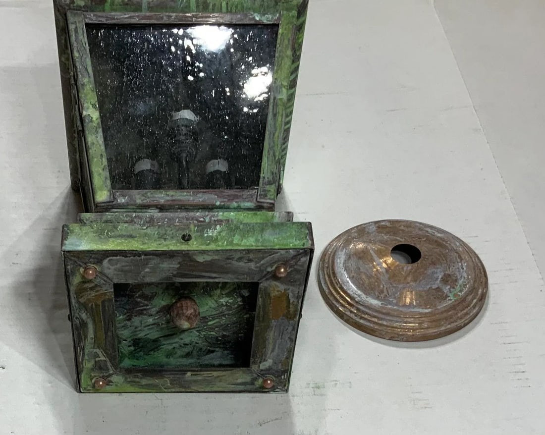 1990s Four Sides Brass Hanging Lantern - 10