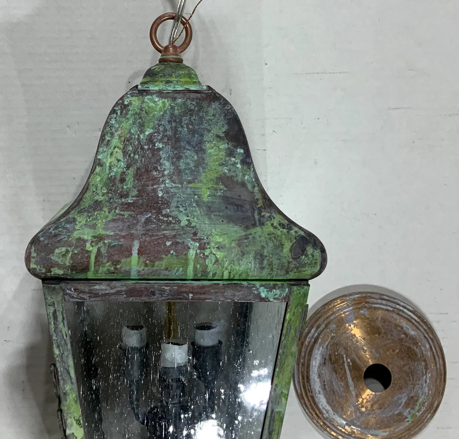 1990s Four Sides Brass Hanging Lantern - 11
