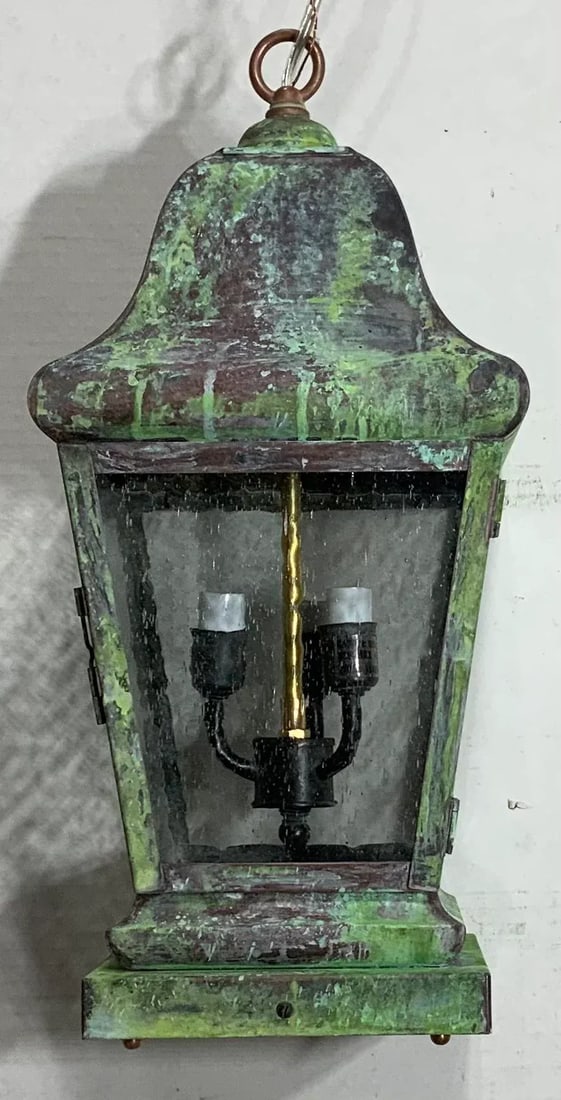 1990s Four Sides Brass Hanging Lantern - 13