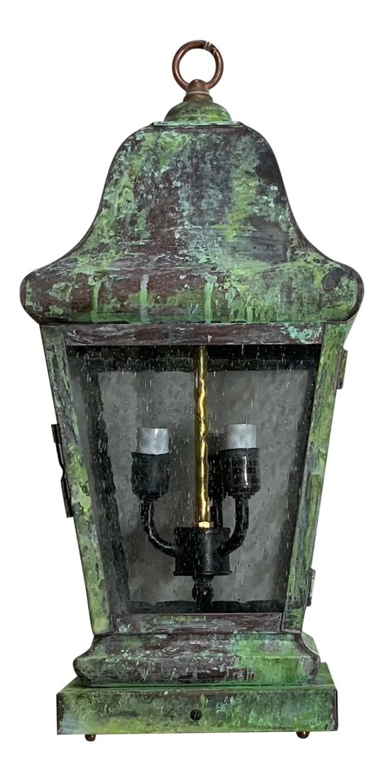 1990s Four Sides Brass Hanging Lantern (1 of 13)
