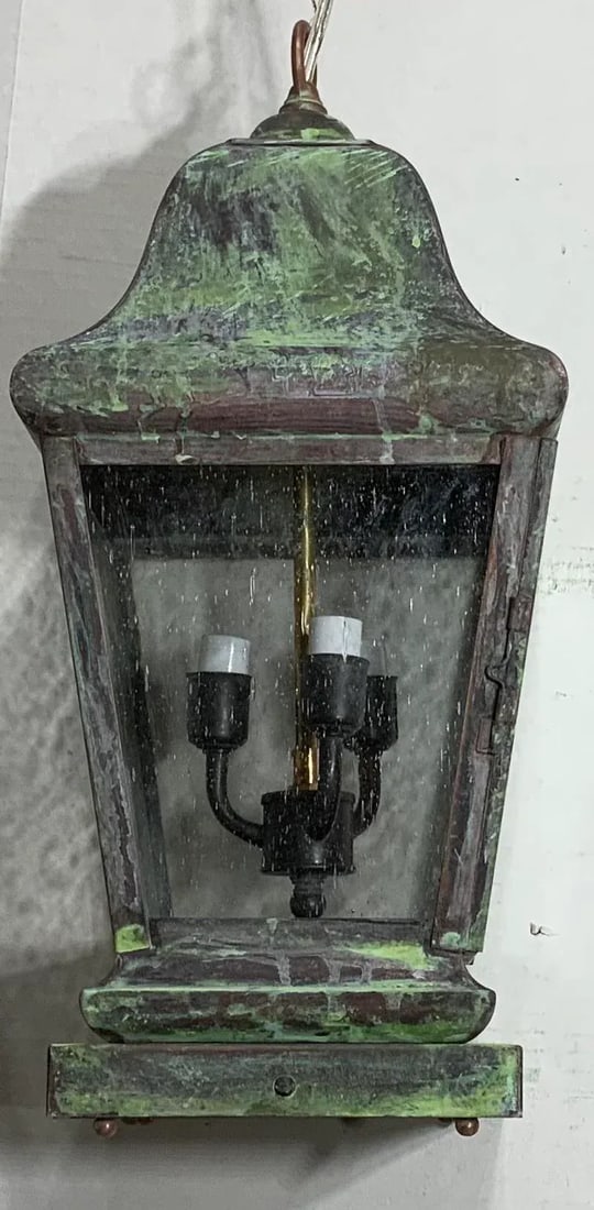 1990s Four Sides Brass Hanging Lantern - 2