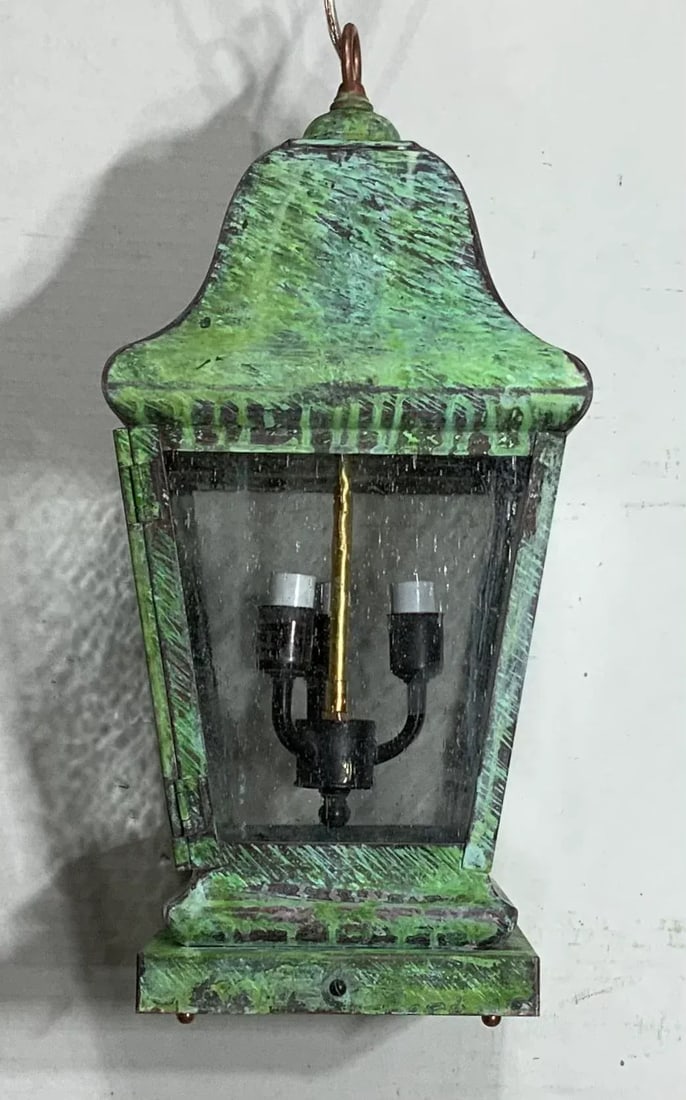 1990s Four Sides Brass Hanging Lantern - 3
