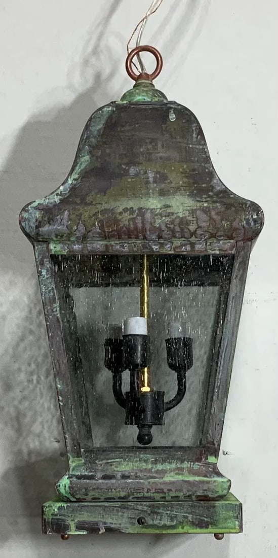 1990s Four Sides Brass Hanging Lantern - 5
