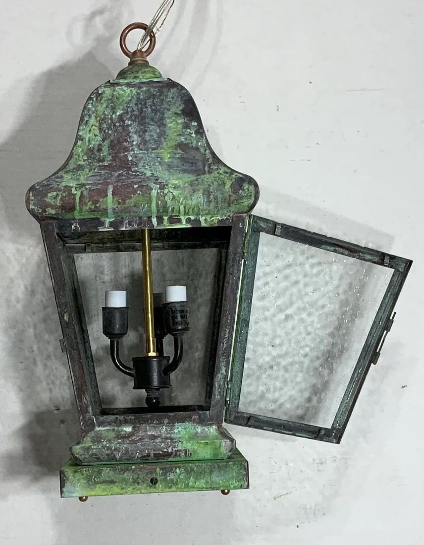 1990s Four Sides Brass Hanging Lantern - 6