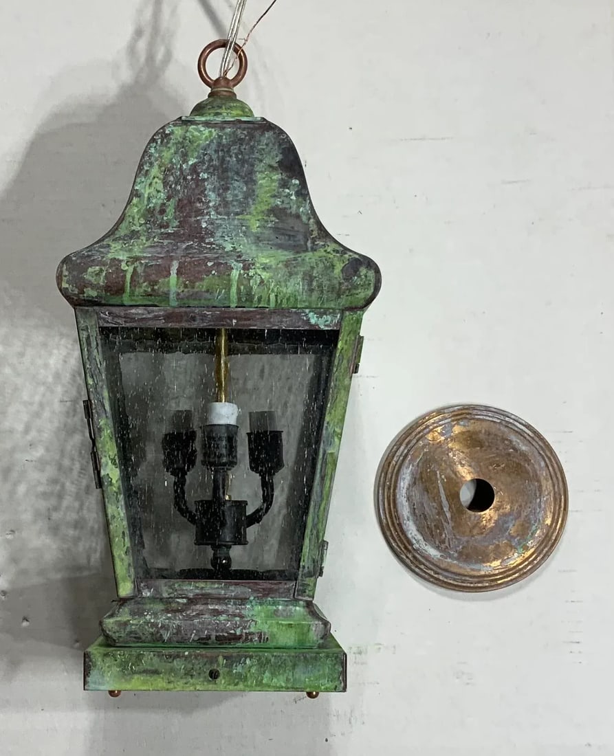 1990s Four Sides Brass Hanging Lantern - 8