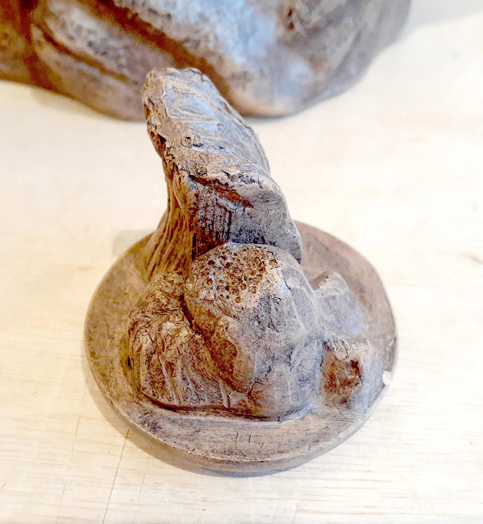Mid 20th Century Chinese Yixing Duan Ni Tree Stump Tea Pot - 10